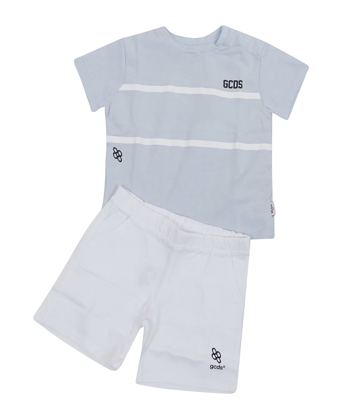 GCDS Mini T-shirt+shorts - White Angel Blue
