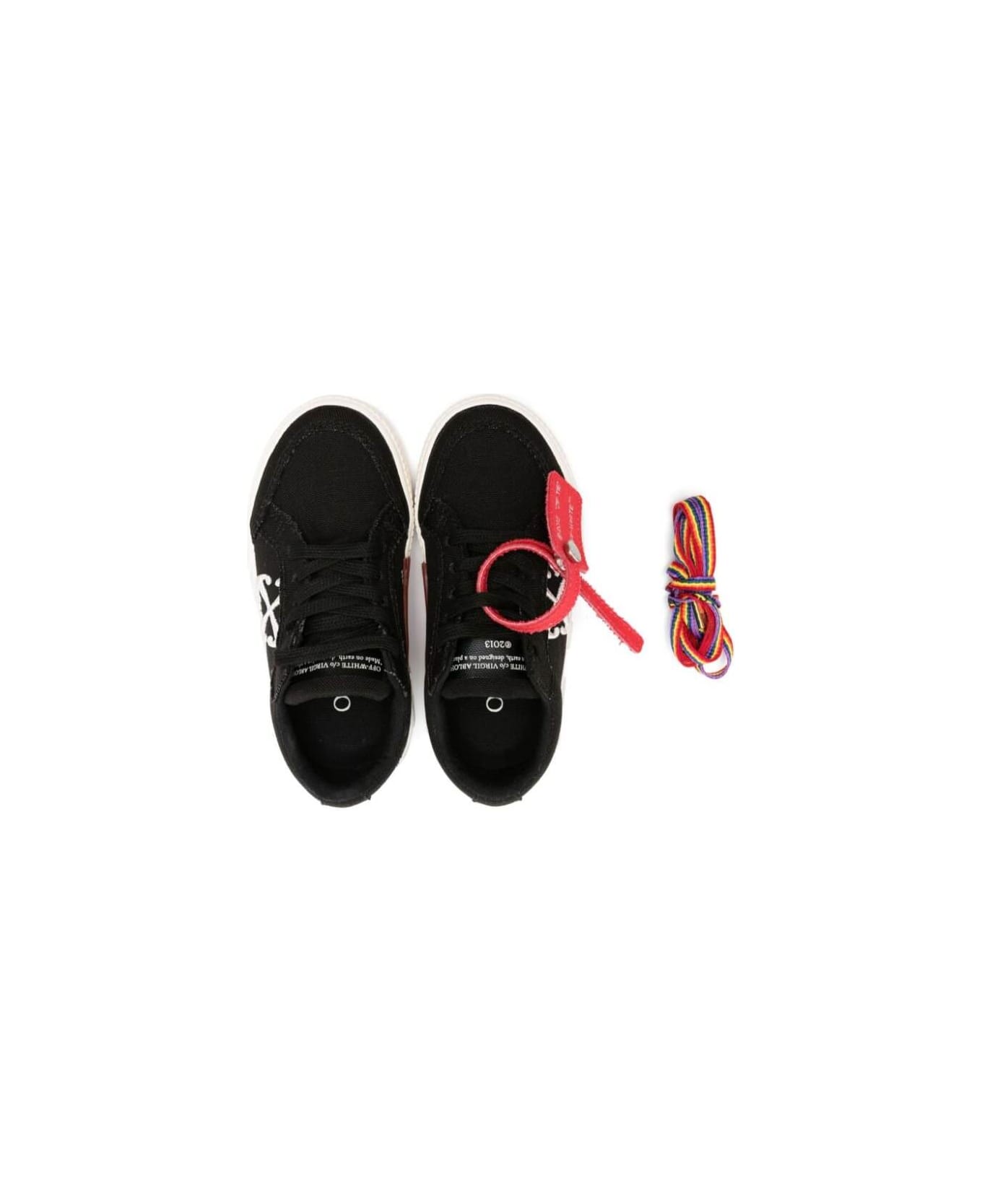 Off-White Black Low Top Sneakers In Cotton Girl - Black シューズ
