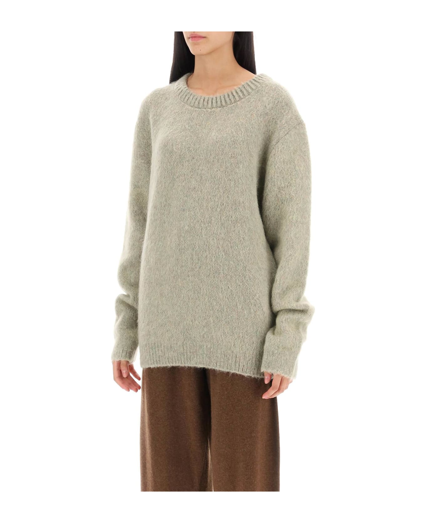 Lemaire Sweater In Melange-effect Brushed Yarn - Beige