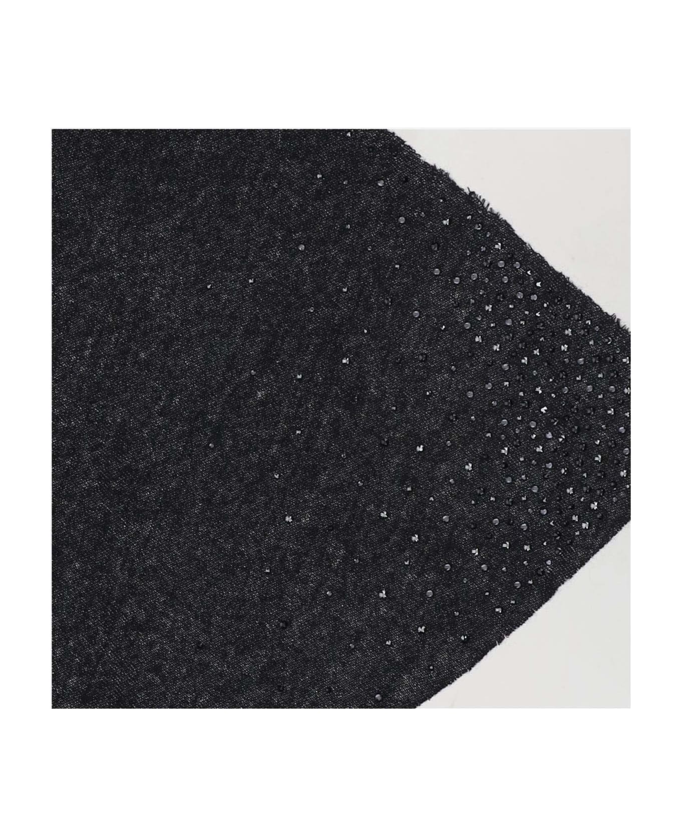 Faliero Sarti Cashmere Scarf With Swarovsky - Black