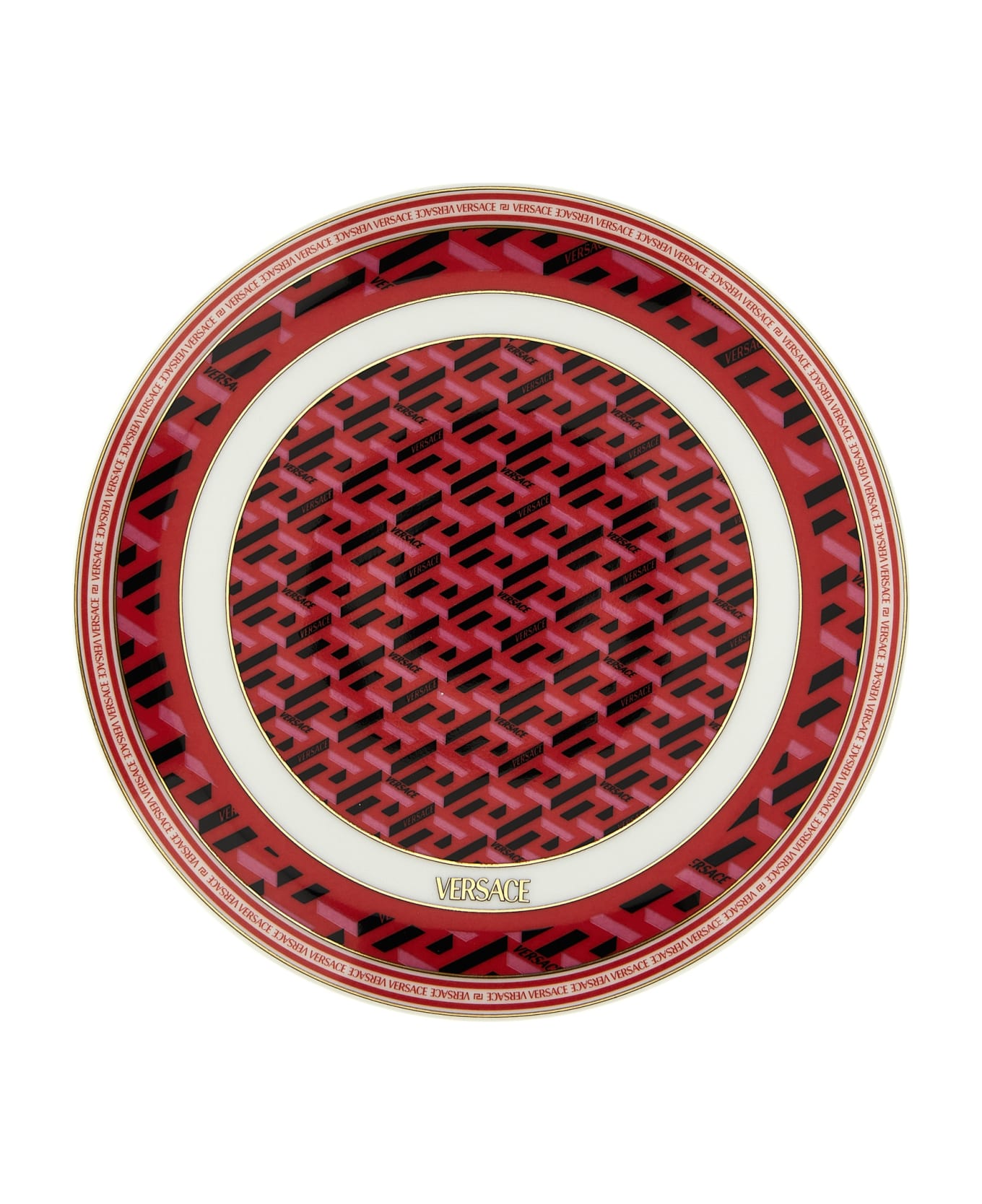 Versace 'la Greca' Dinner Plate - Red お皿＆ボウル