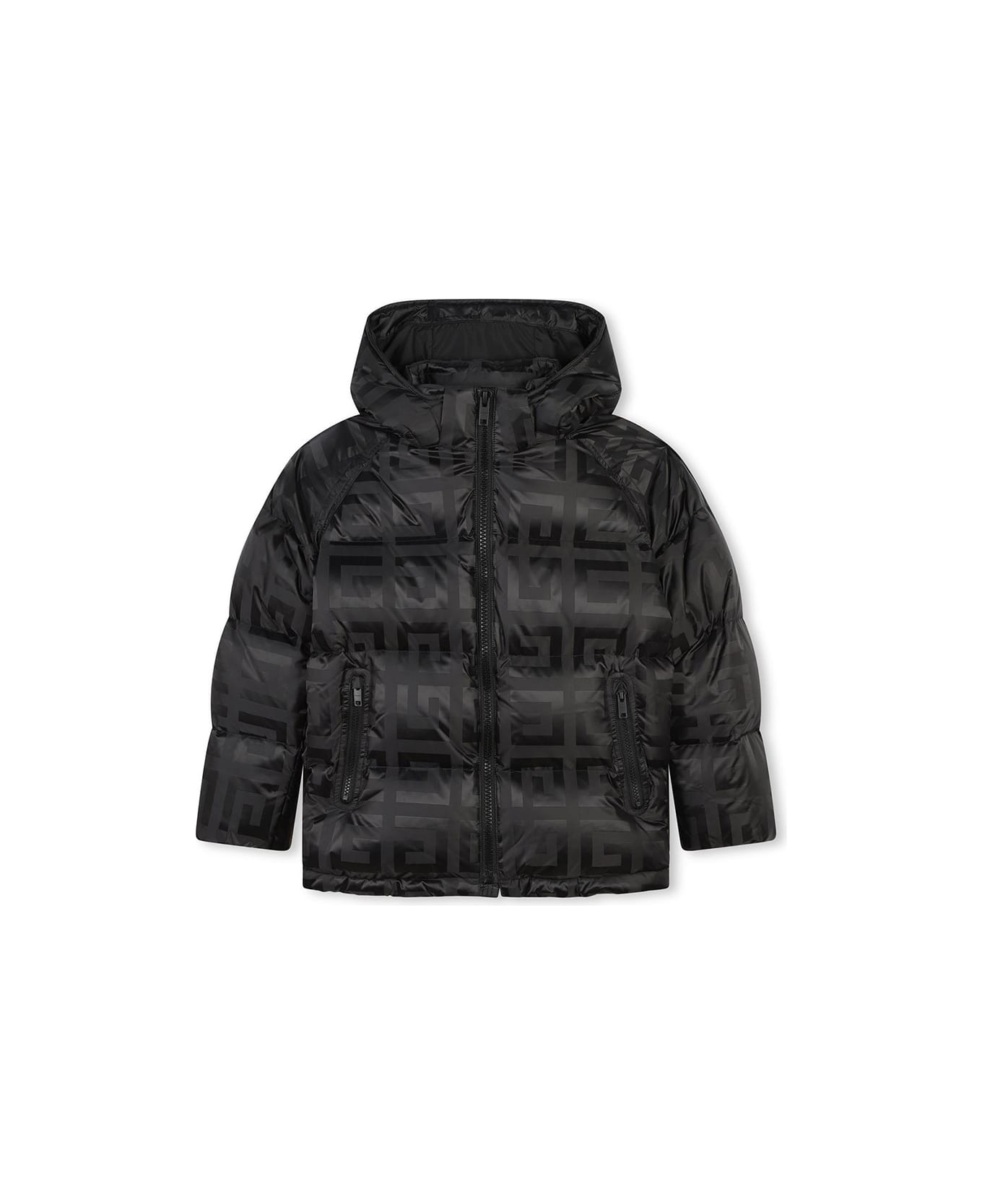 Givenchy Black Down Jacket With 4g Pattern - Black