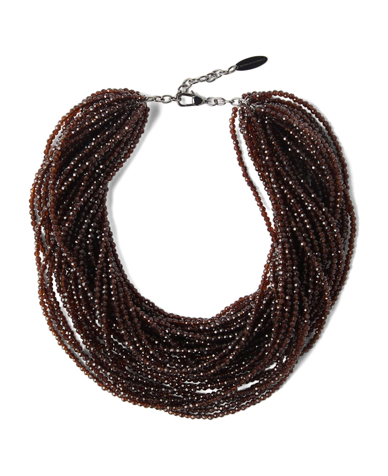 Brunello Cucinelli Glass And Silver Chocker - Brown