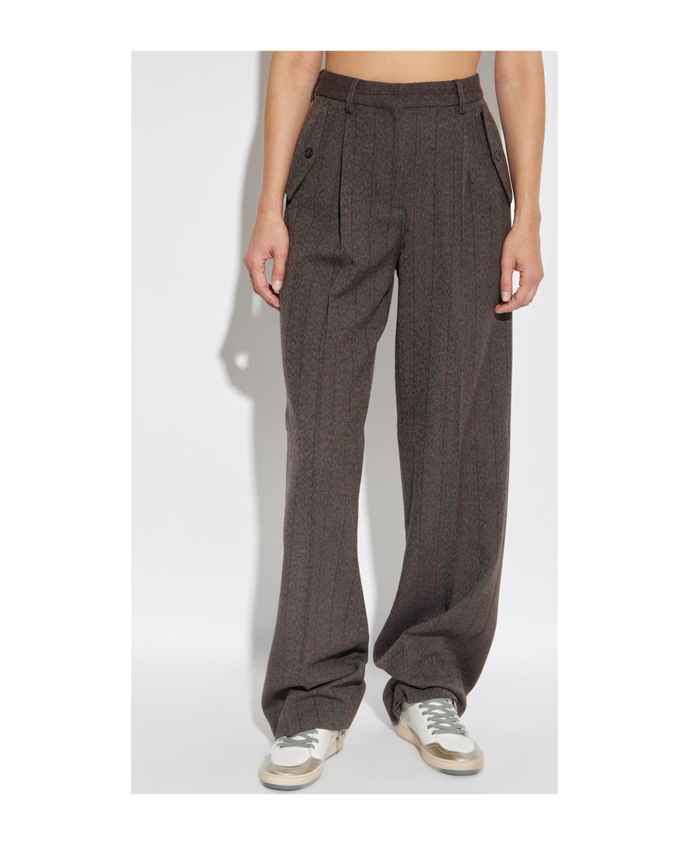 Golden Goose Creased Trousers - Brown ボトムス