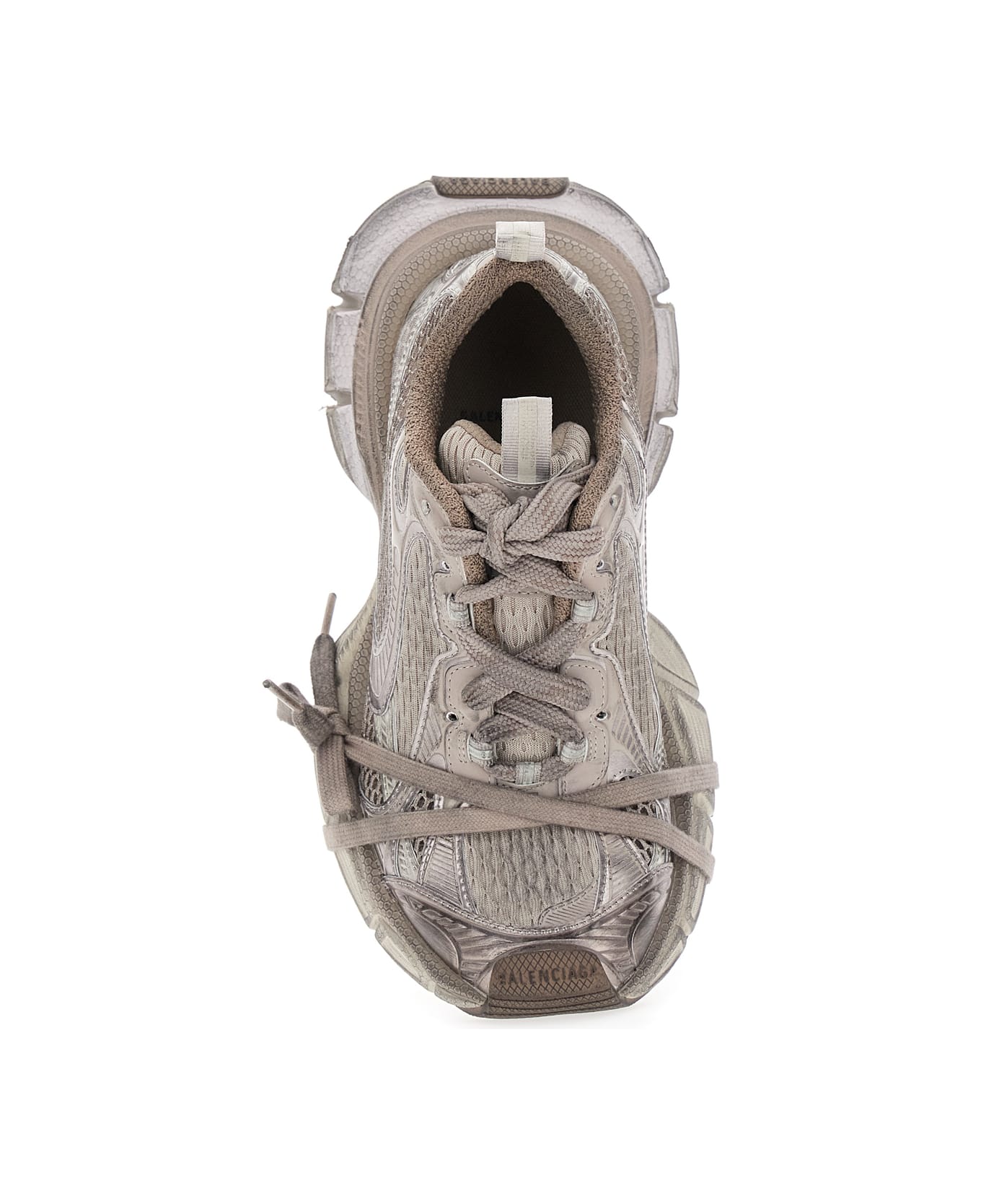 Balenciaga '3xl' Metallic Low Top Sneakers With Logo Detail In Tech Fabric Woman - Metallic