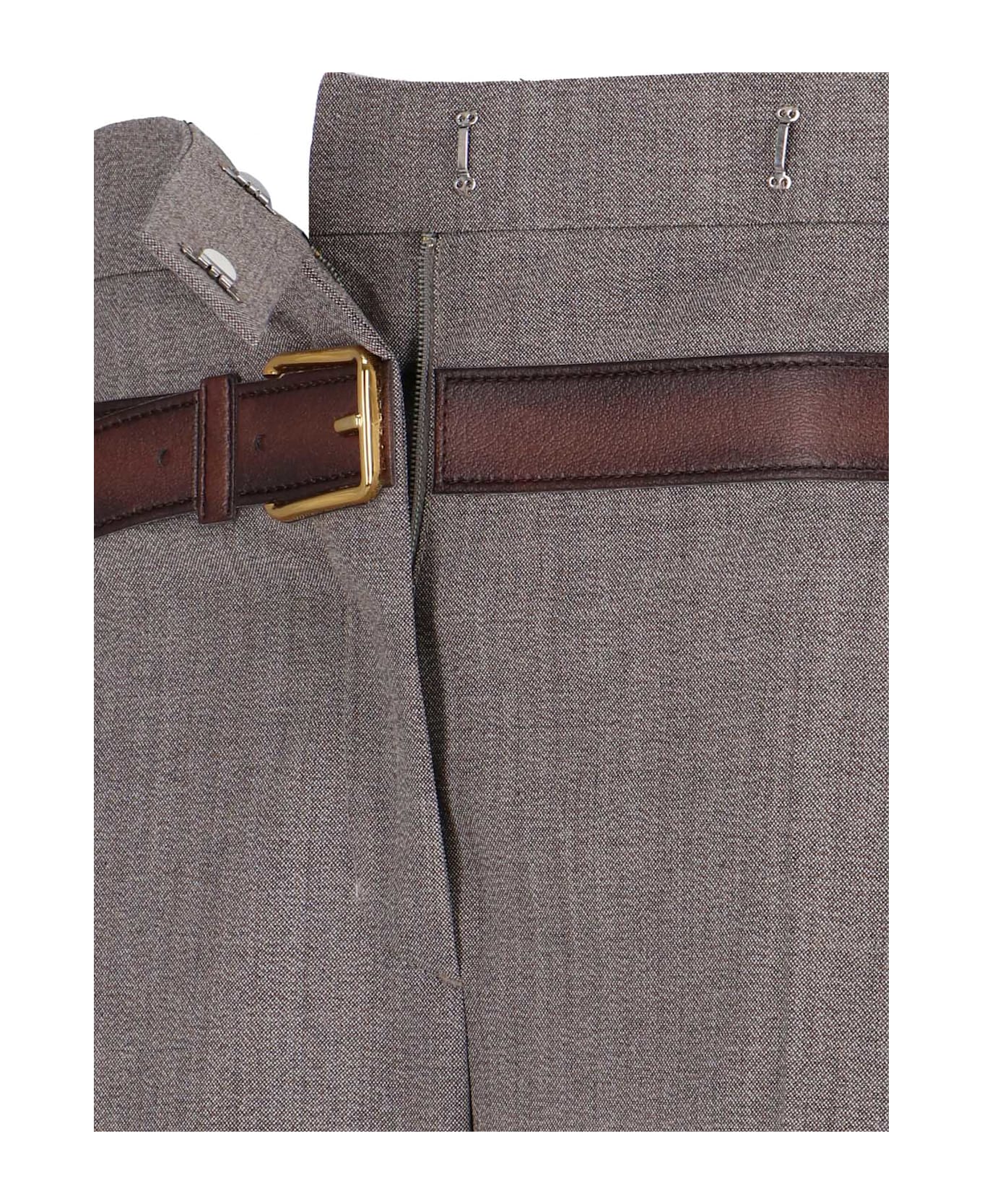 Prada Trompe-l
 Il Belted Pants - Brown