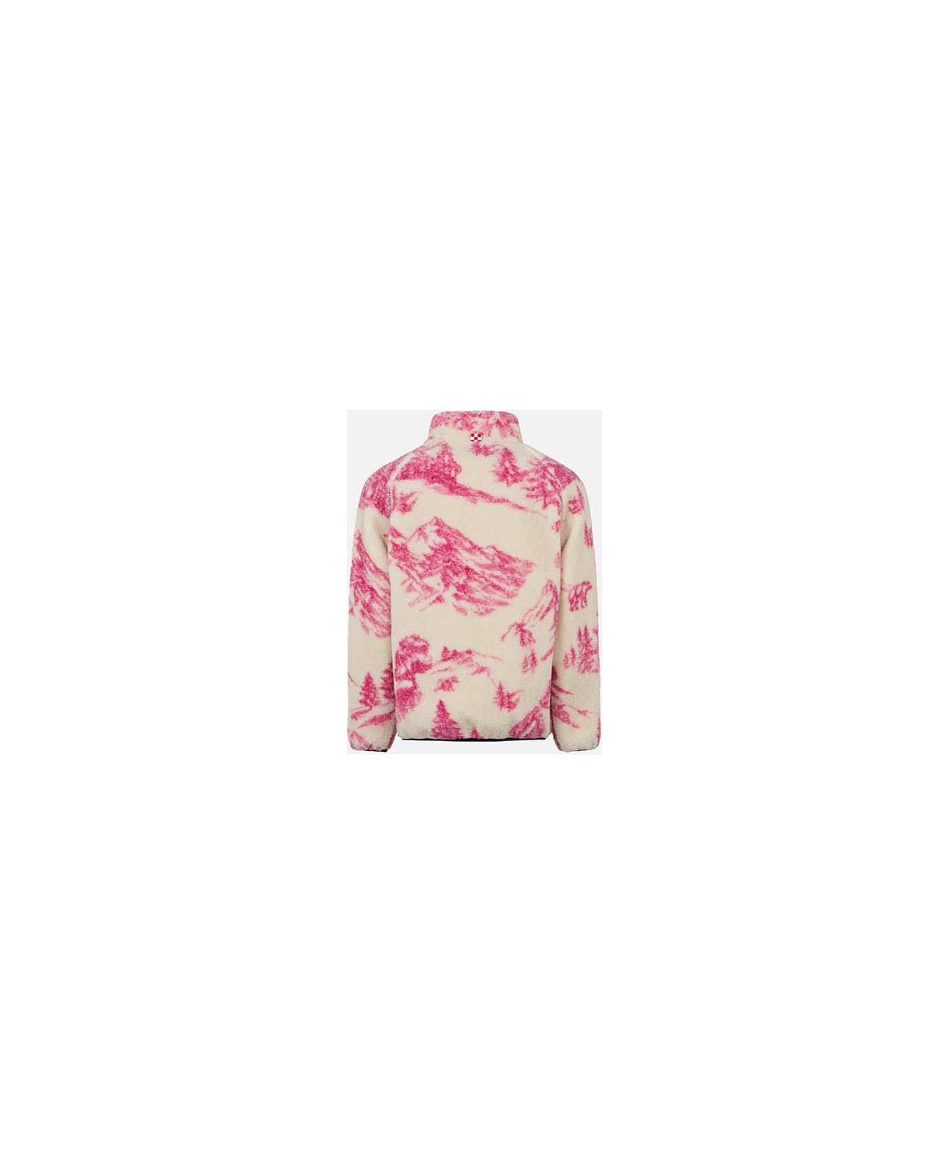 MC2 Saint Barth Girl Sherpa Jacket With Toile De Jouy Print - WHITE