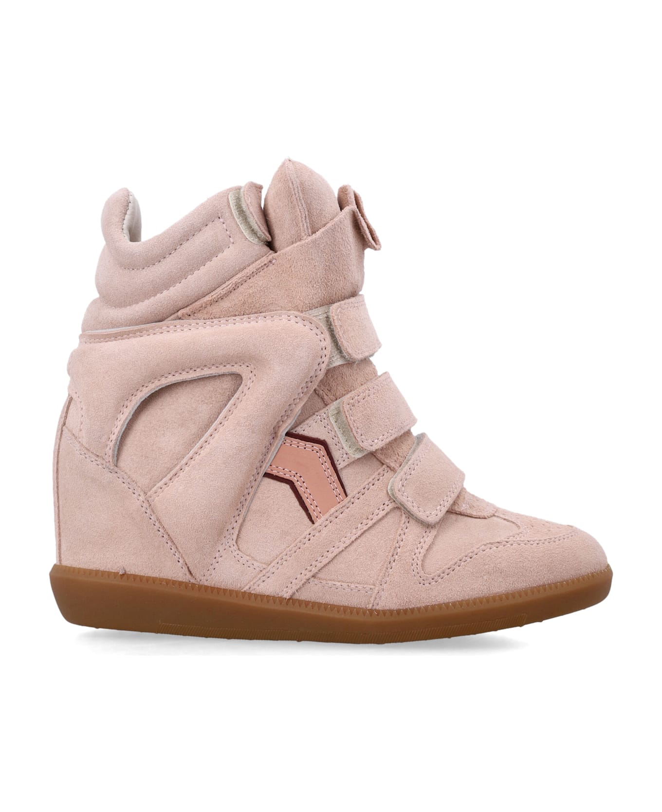 Isabel Marant Bekett Suede Leather Wedge Sneakers - PALE PINK PEACH