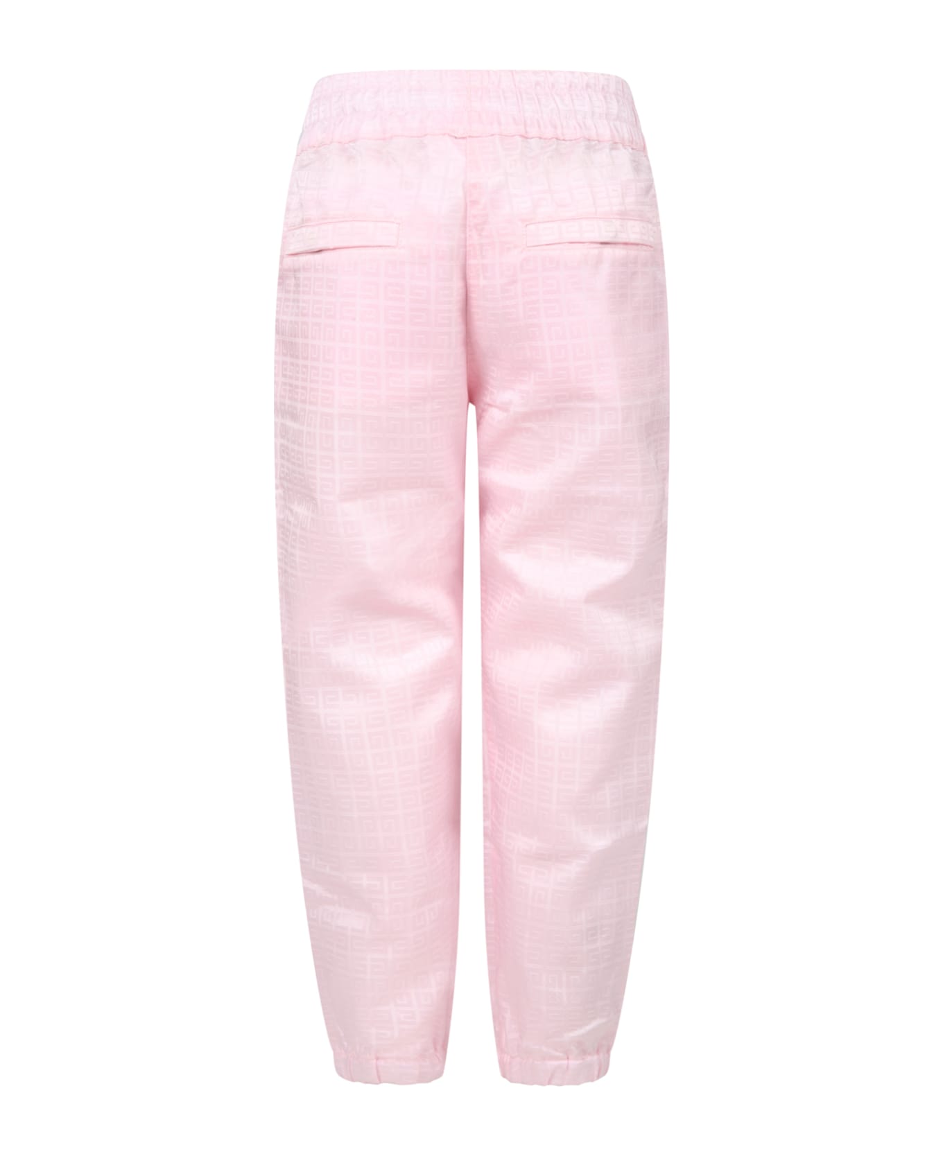 Givenchy Pink Trousers For Girl With Black Logo - Pink