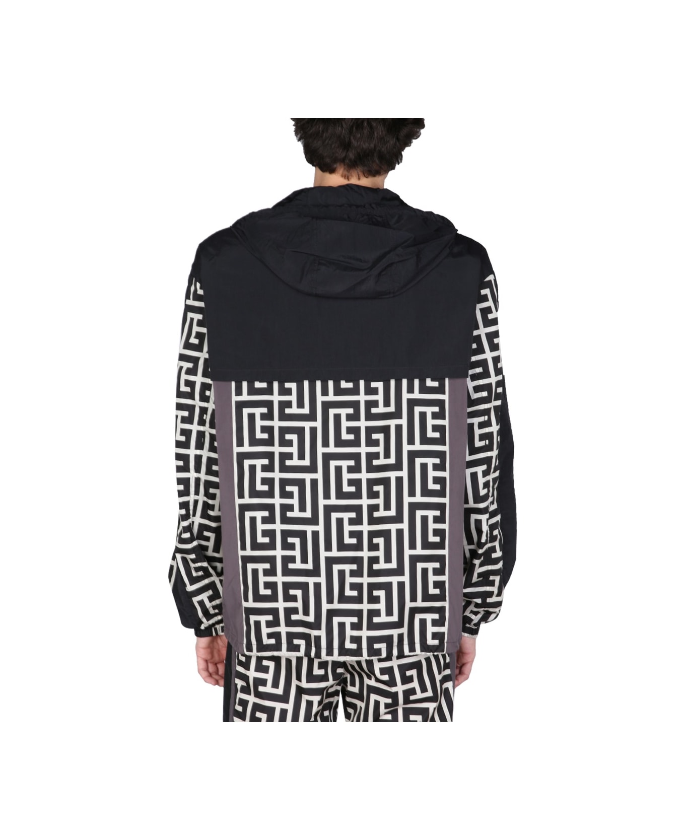 Balmain Jacket With Maxi Monogram Logo Print - MULTICOLOUR