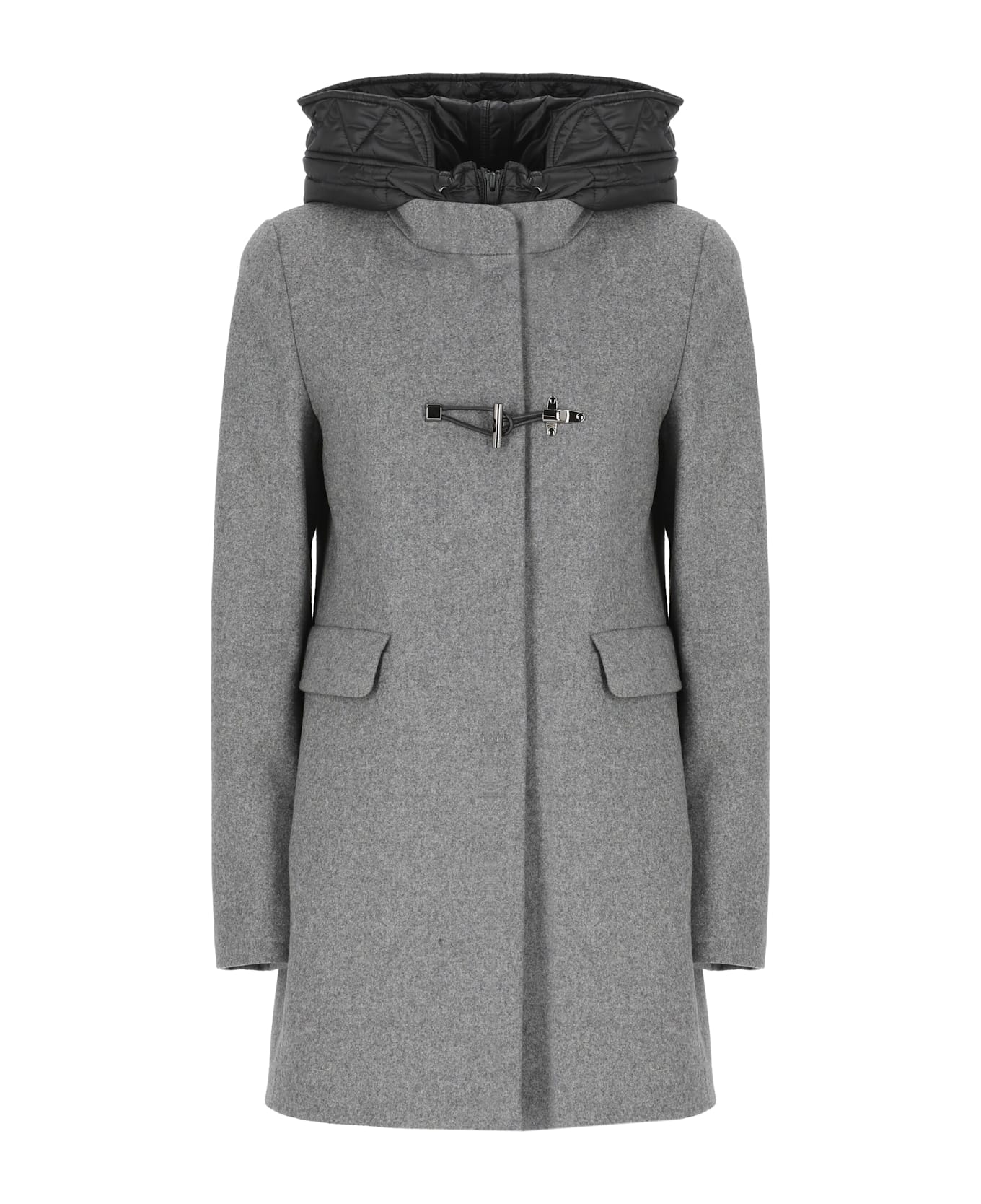 Fay Toggle Coat In Wool Cloth - Grey