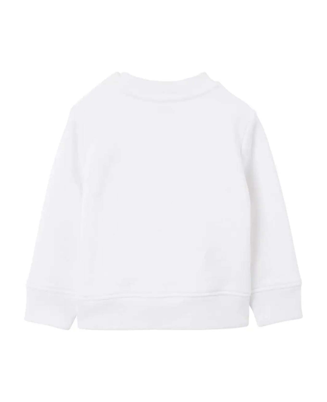 Burberry White Cotton Sweatshirt - White ニットウェア＆スウェットシャツ
