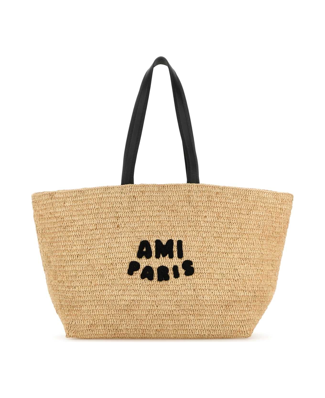 Ami Alexandre Mattiussi Raffia Shopping Bag - NATURAL