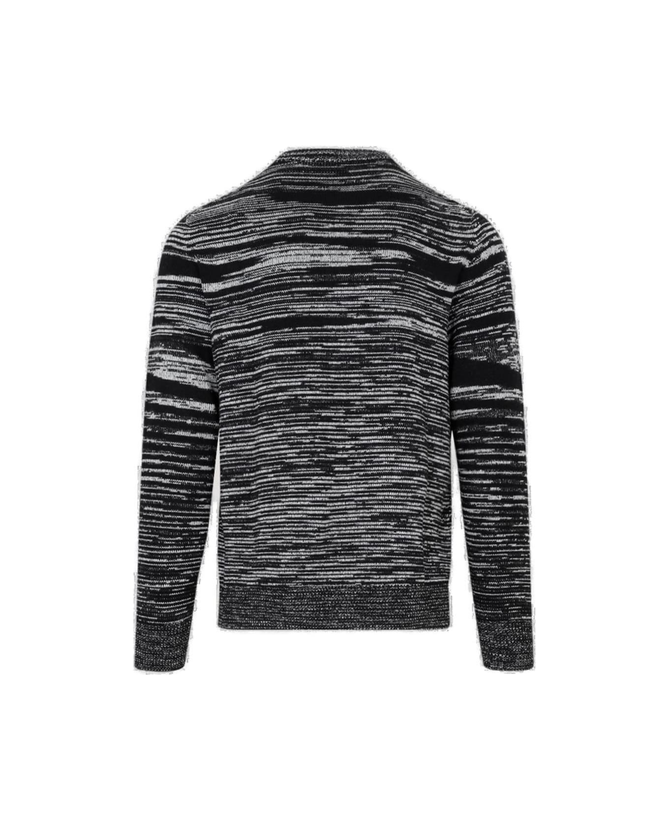 Missoni Intarsia-knit Striped Crewneck Jumper - BLACK