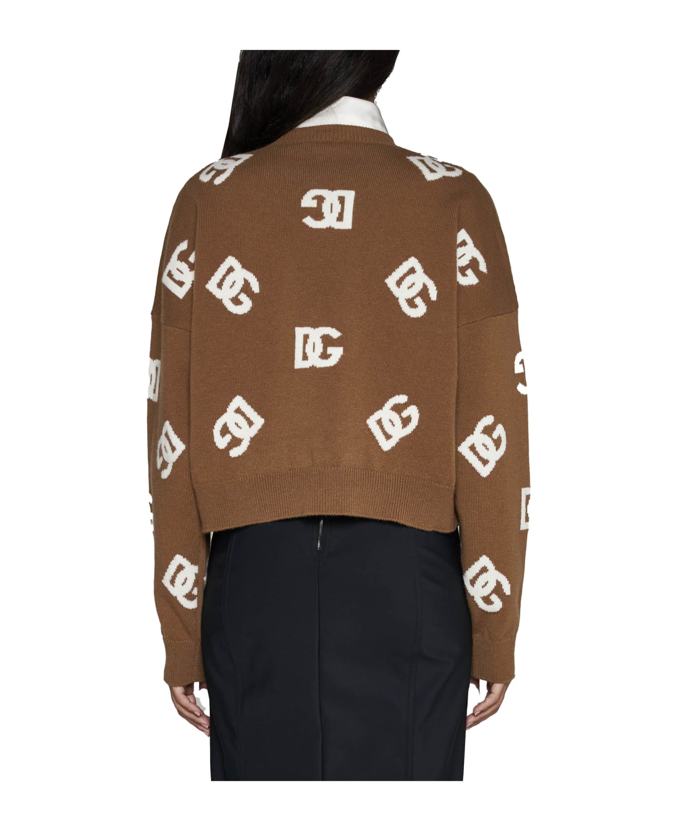 Dolce & Gabbana Logo Embroidery Cropped Sweater - Variante Abbinata フリース