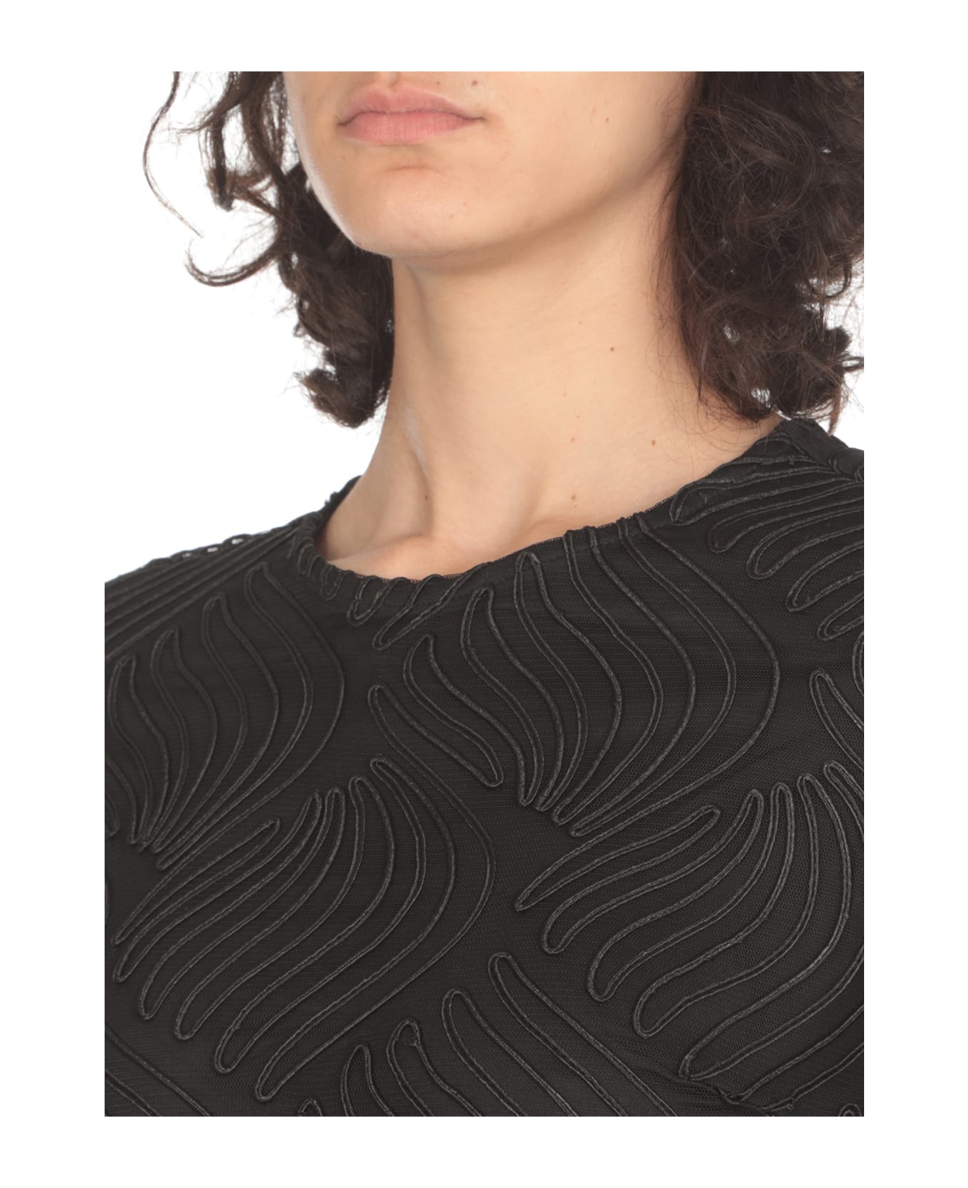 Rotate by Birger Christensen Dress With Relief Pattern - Black