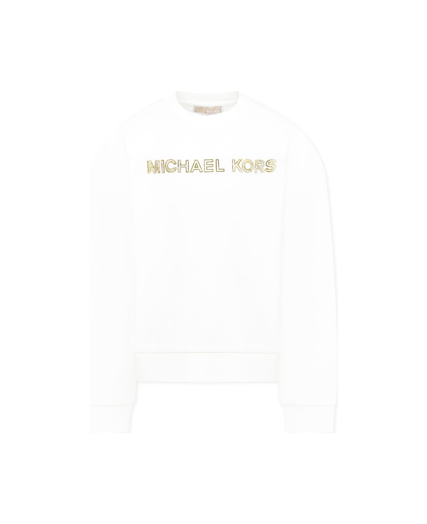 Michael Kors White Sweatshirt For Girl With Logo - White