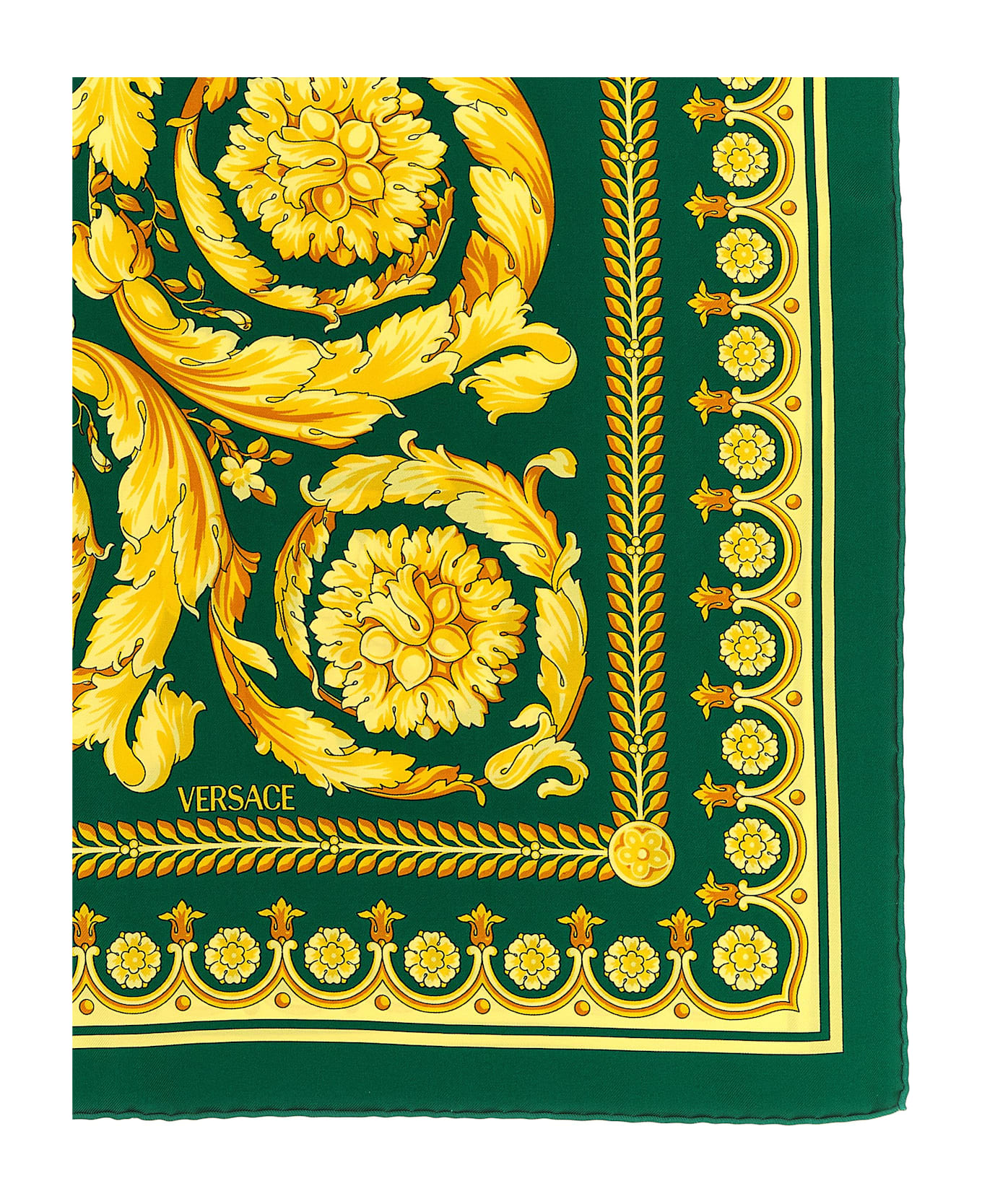 Versace Large Baroque Scarf - Green