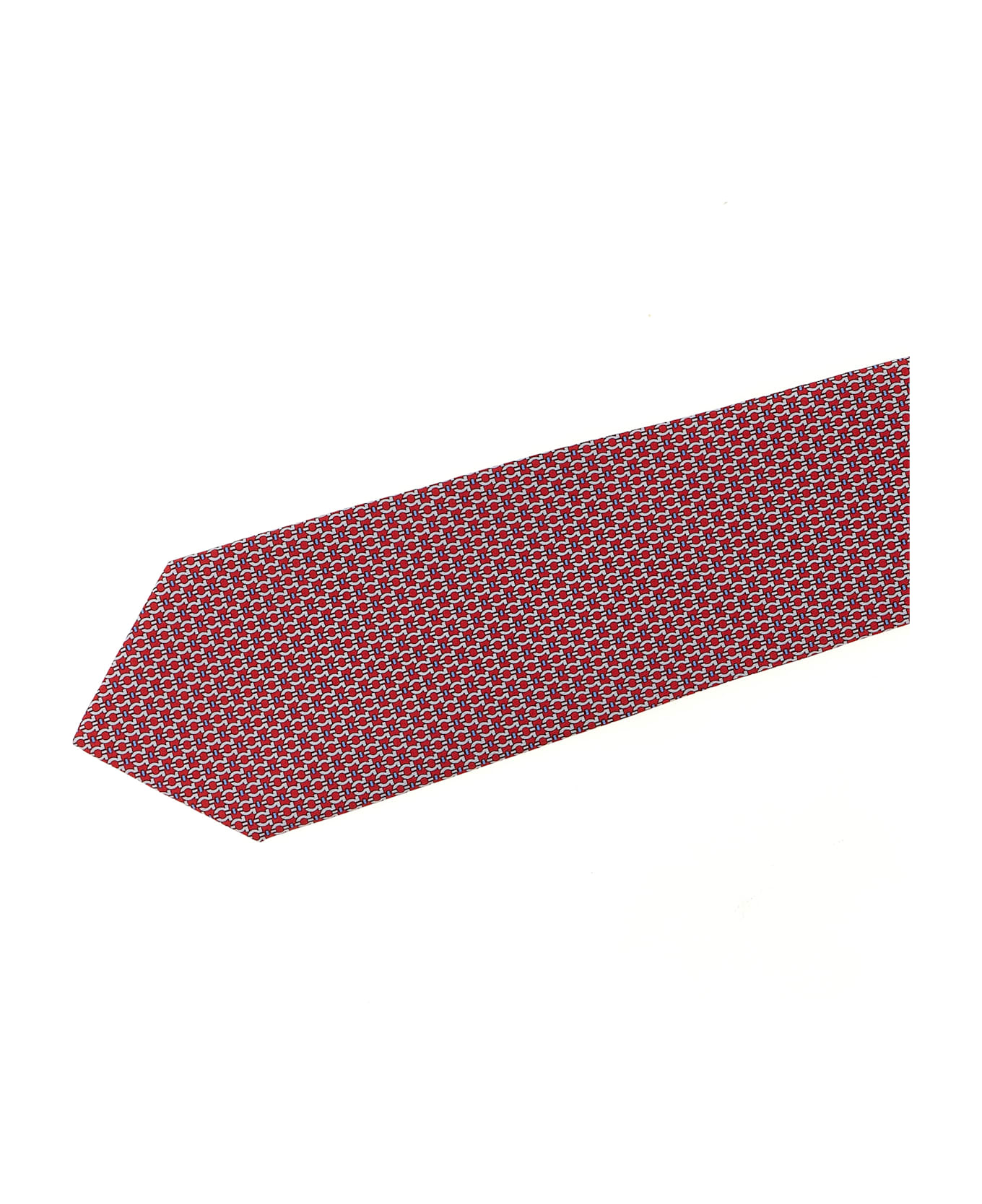 Ferragamo 'gancini' Print Tie - Red