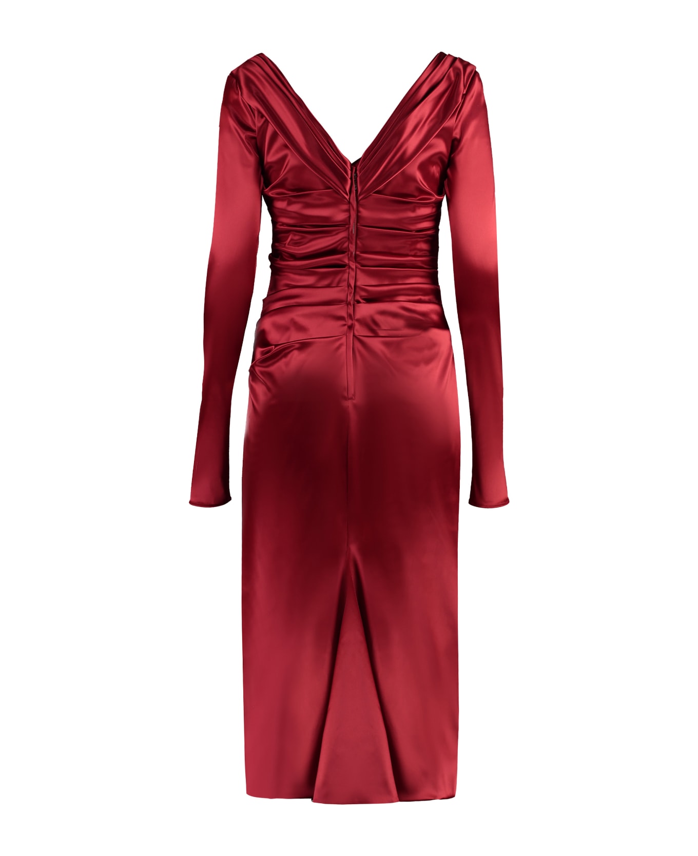 Dolce & Gabbana Satin Midi Dress - red