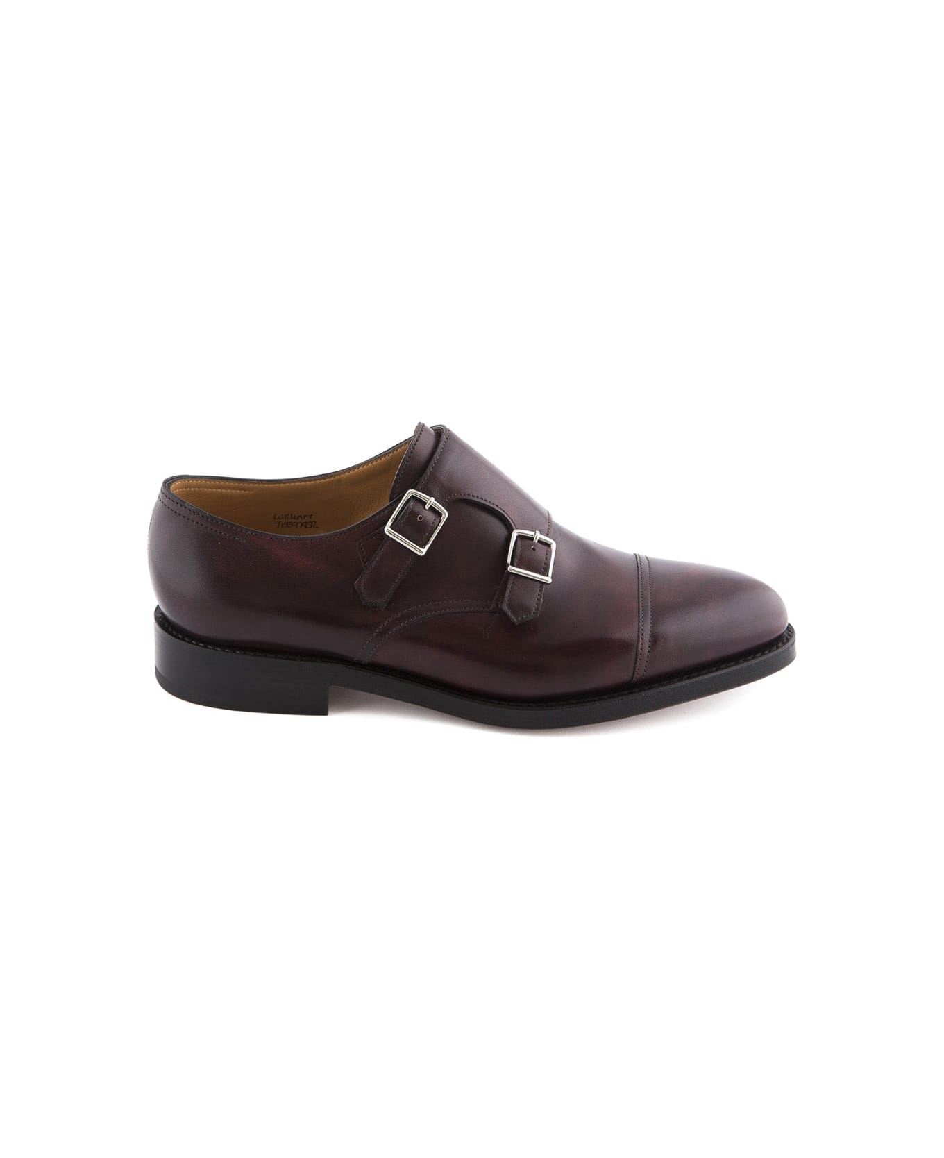 John Lobb William Plum Museum Calf Monk Strap Shoe - Bordeaux