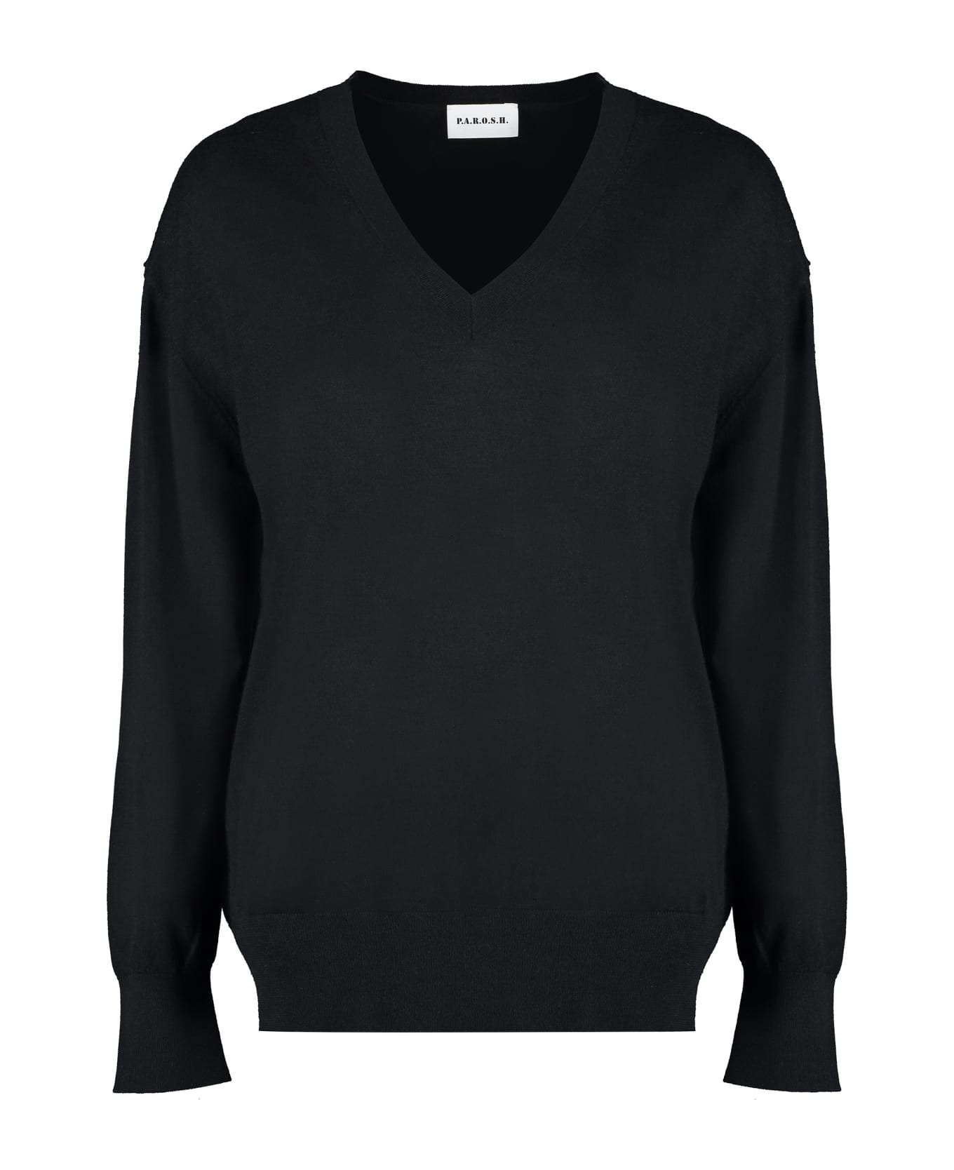 Parosh Cashmere V-neck Sweater - Black ニットウェア