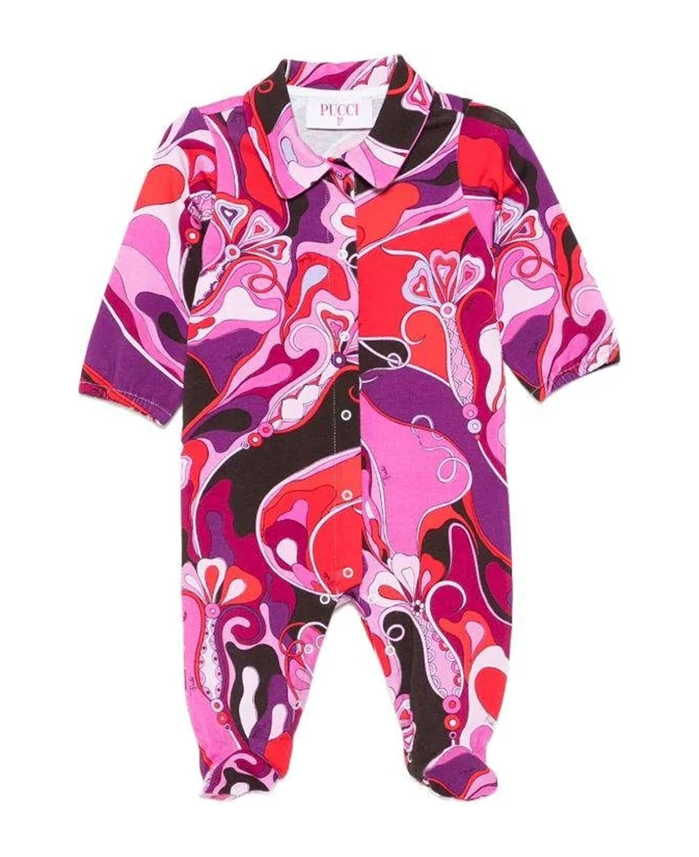 Pucci Fuchsia Babysuit Set With Doudou For Baby Girl - Fuchsia
