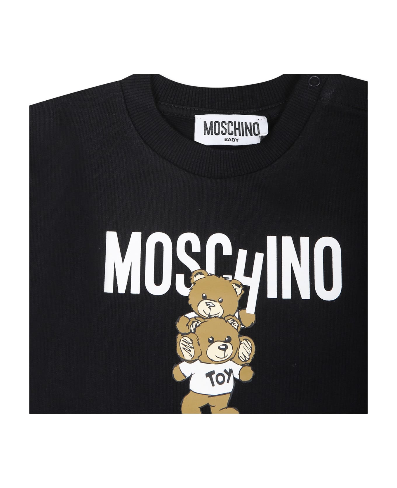 Moschino Black Dress For Baby Girl With Two Teddy Bears - Black
