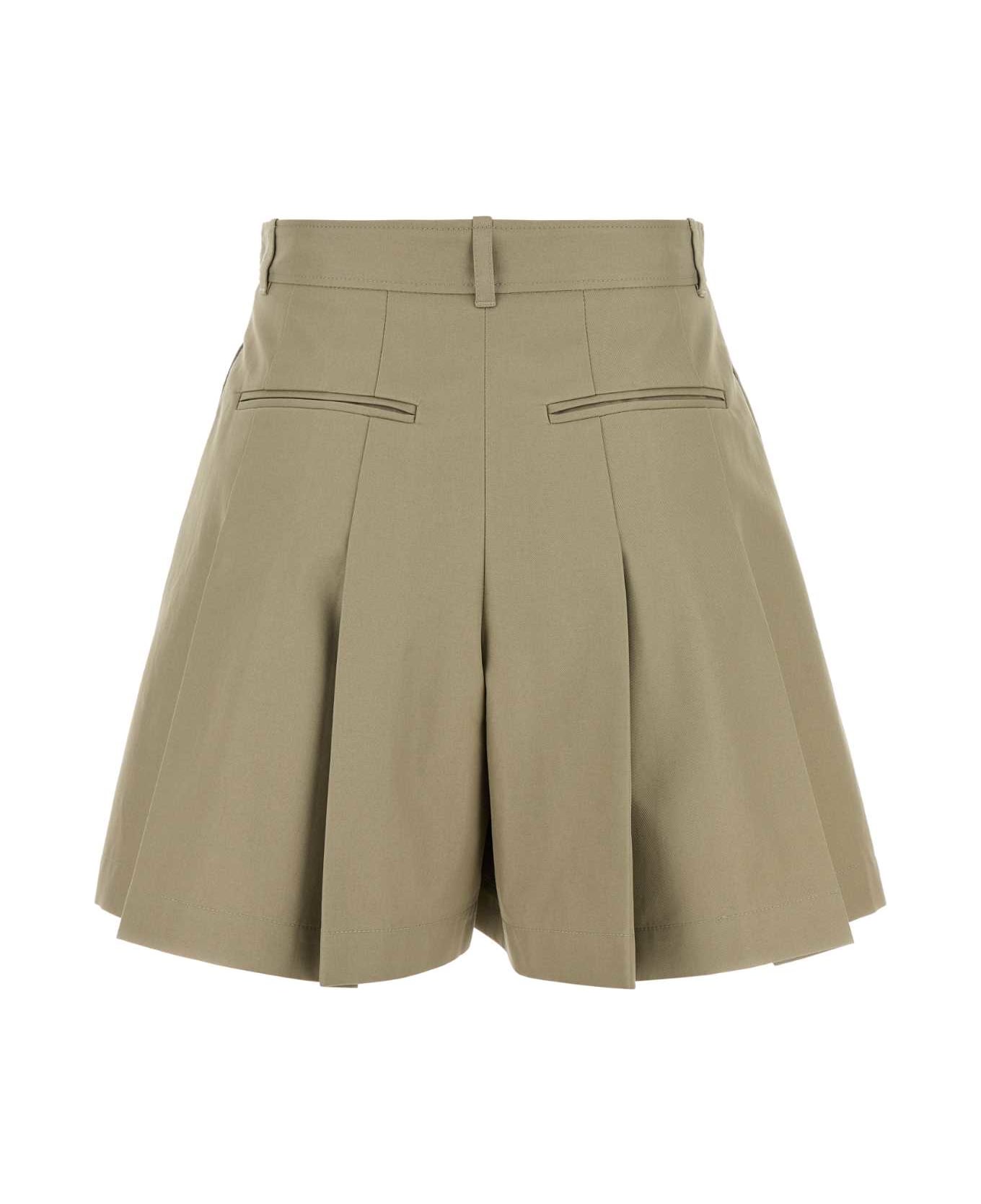 Alexander McQueen Dove Grey Cotton Shorts - BEIGE