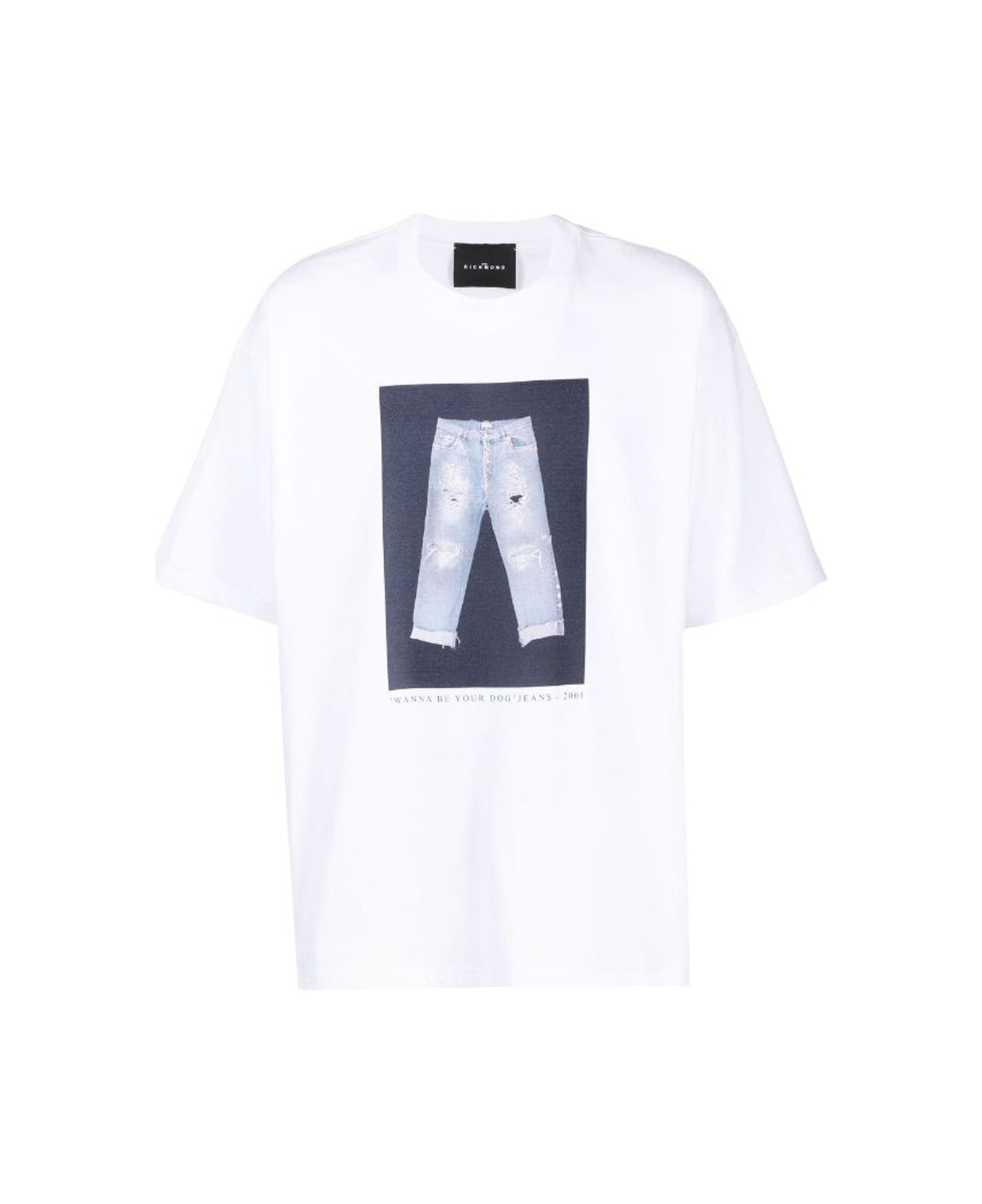 John Richmond T-shirt With Heat Pressed Print - Bianco シャツ