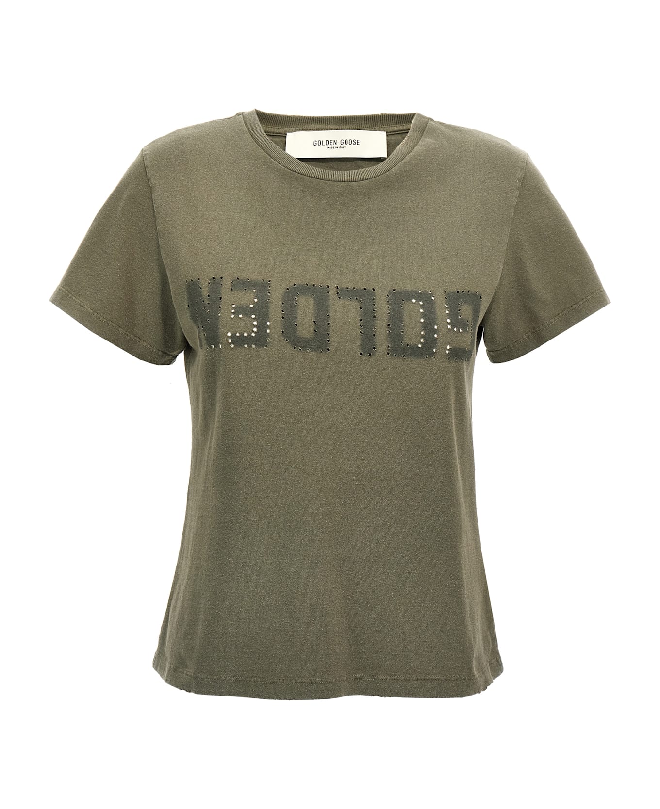 Golden Goose Army Green Cotton Doris T-shirt - DUSTYOLIVE
