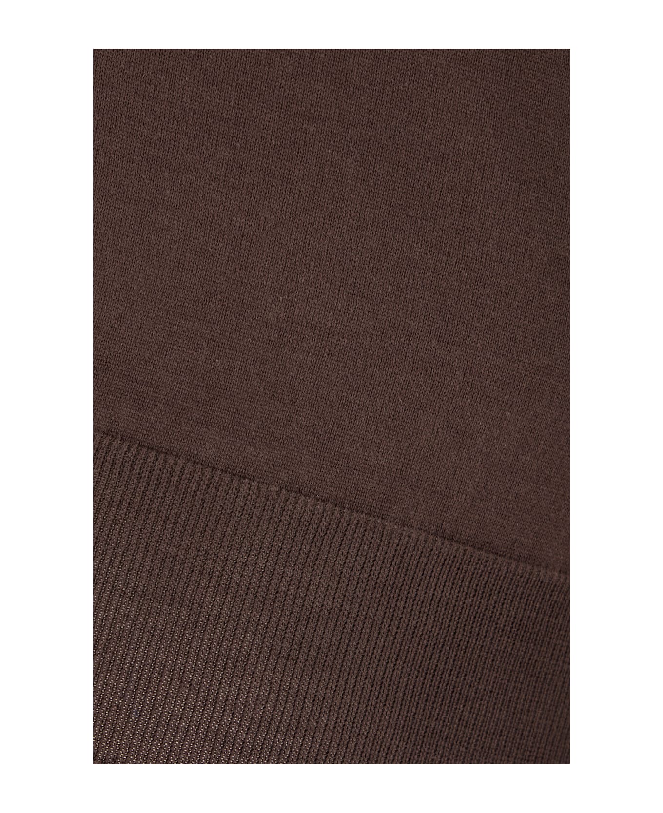 Brunello Cucinelli Chocolate Cotton Sweater - TESTA DI MORO ENGLISH WHITE