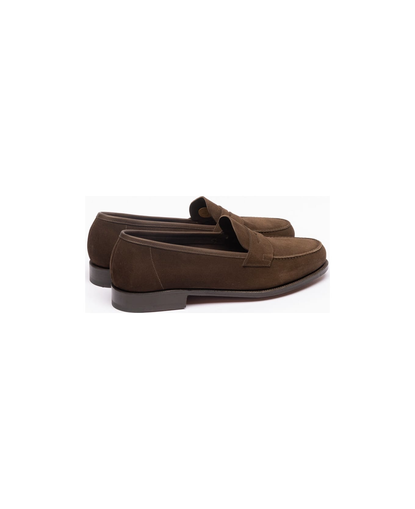 Edward Green Mocca Suede Penny Loafer - Marrone
