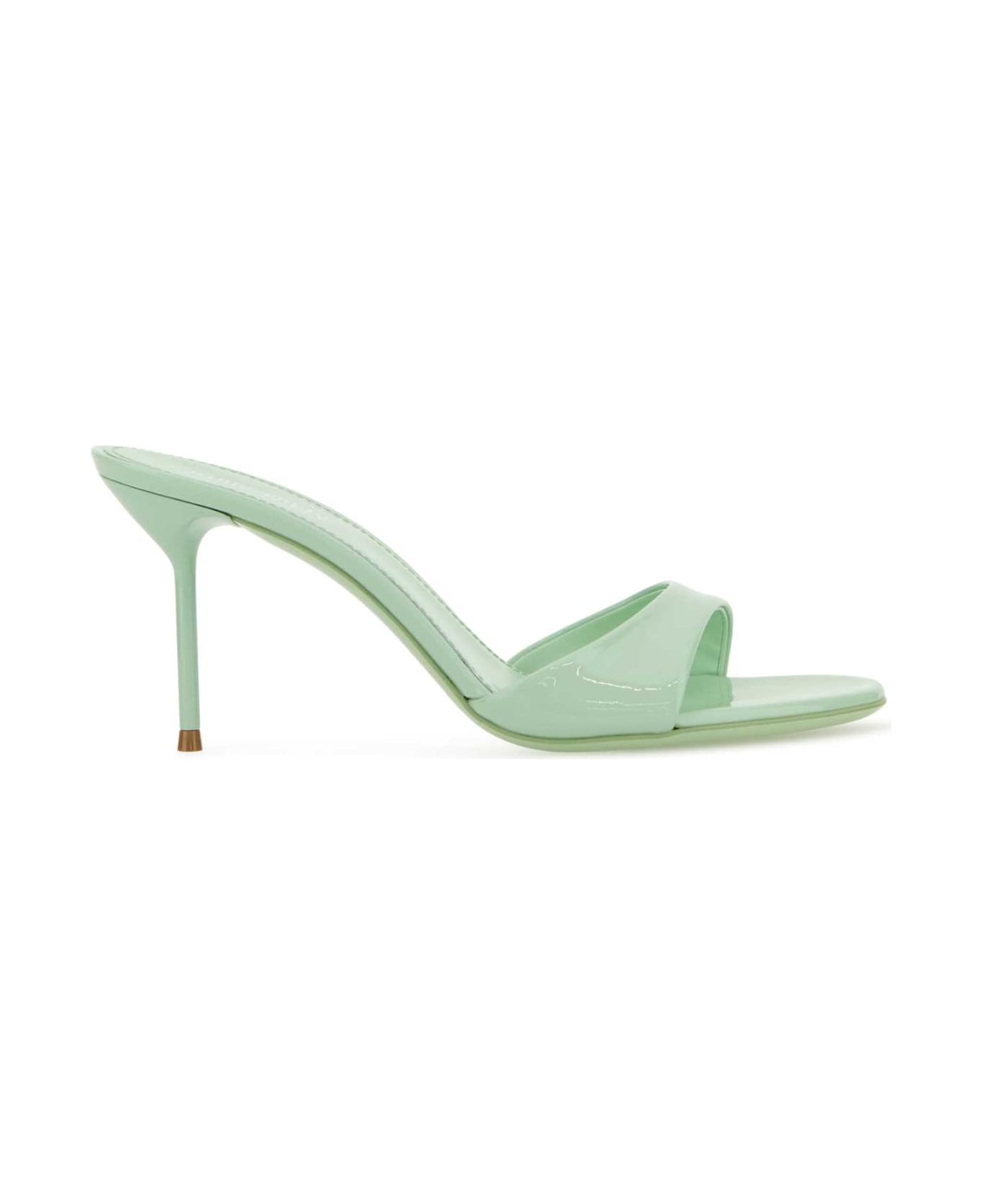 Paris Texas Mint Green Leather Lidia Mules - CELADON