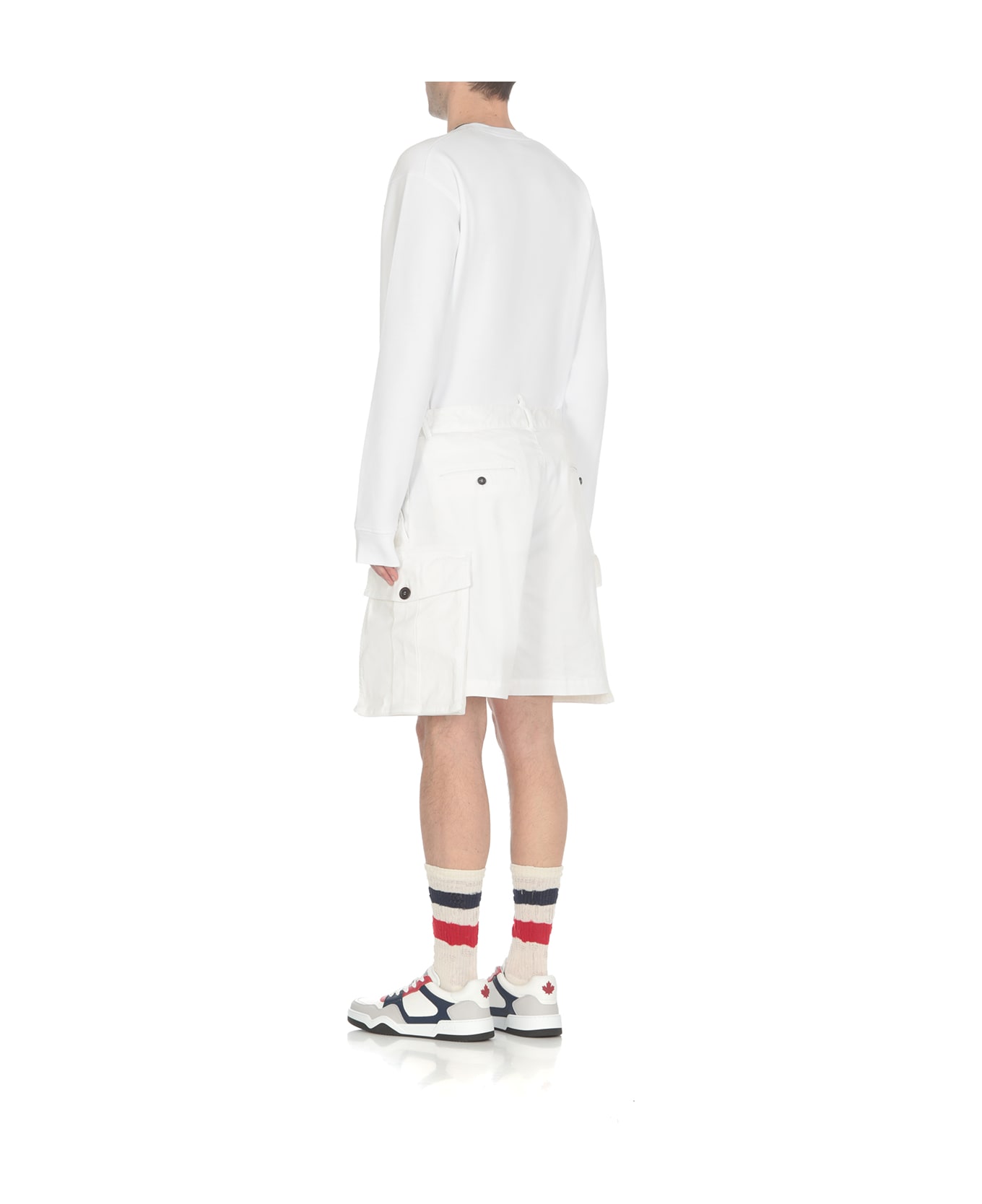 Dsquared2 Cotton Cargo Shorts - White ショートパンツ