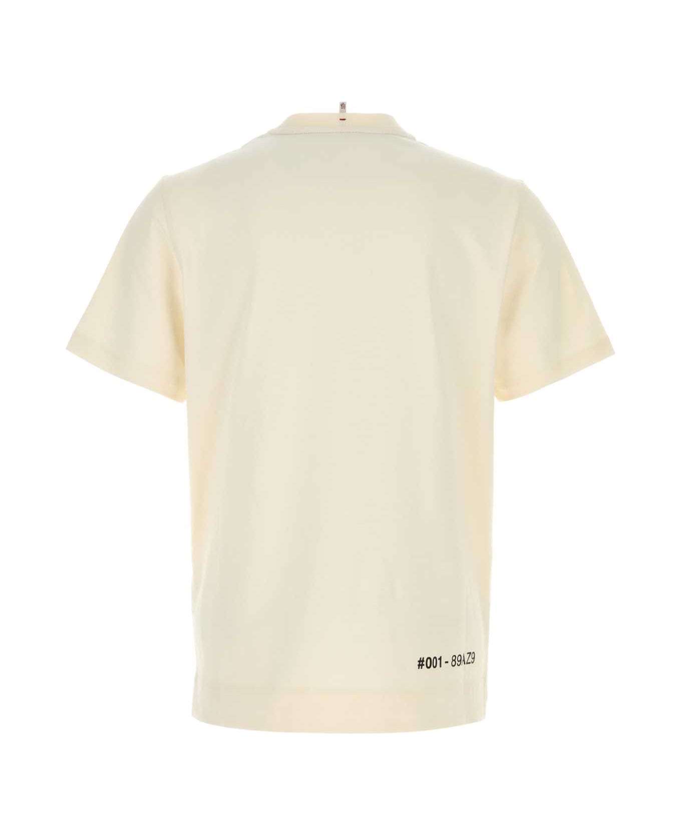 Moncler Grenoble Ivory Cotton T-shirt - NEUTRALS