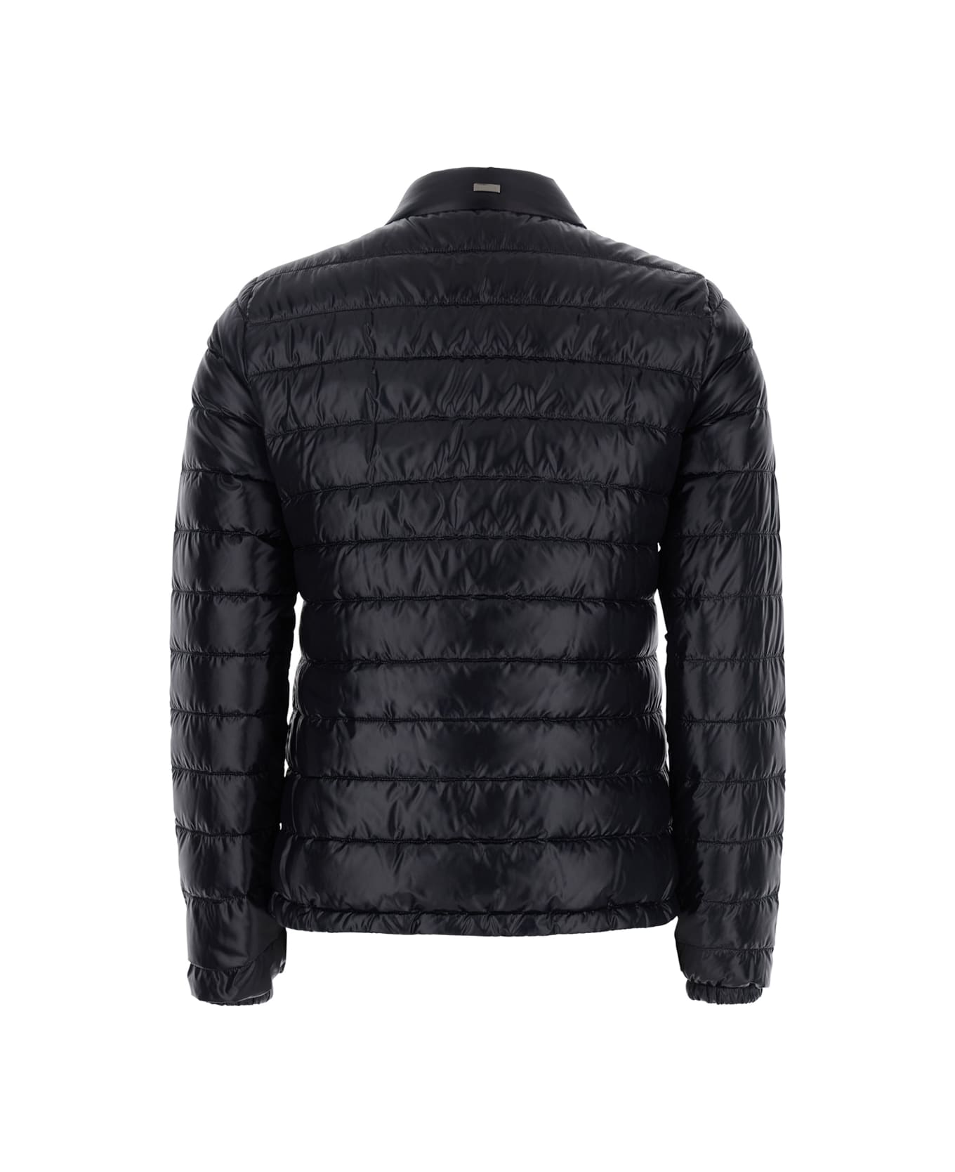 Herno Black Quilted Down Jacket With Raised Collar And Front Pockets In Tech Fabric Woman - Black