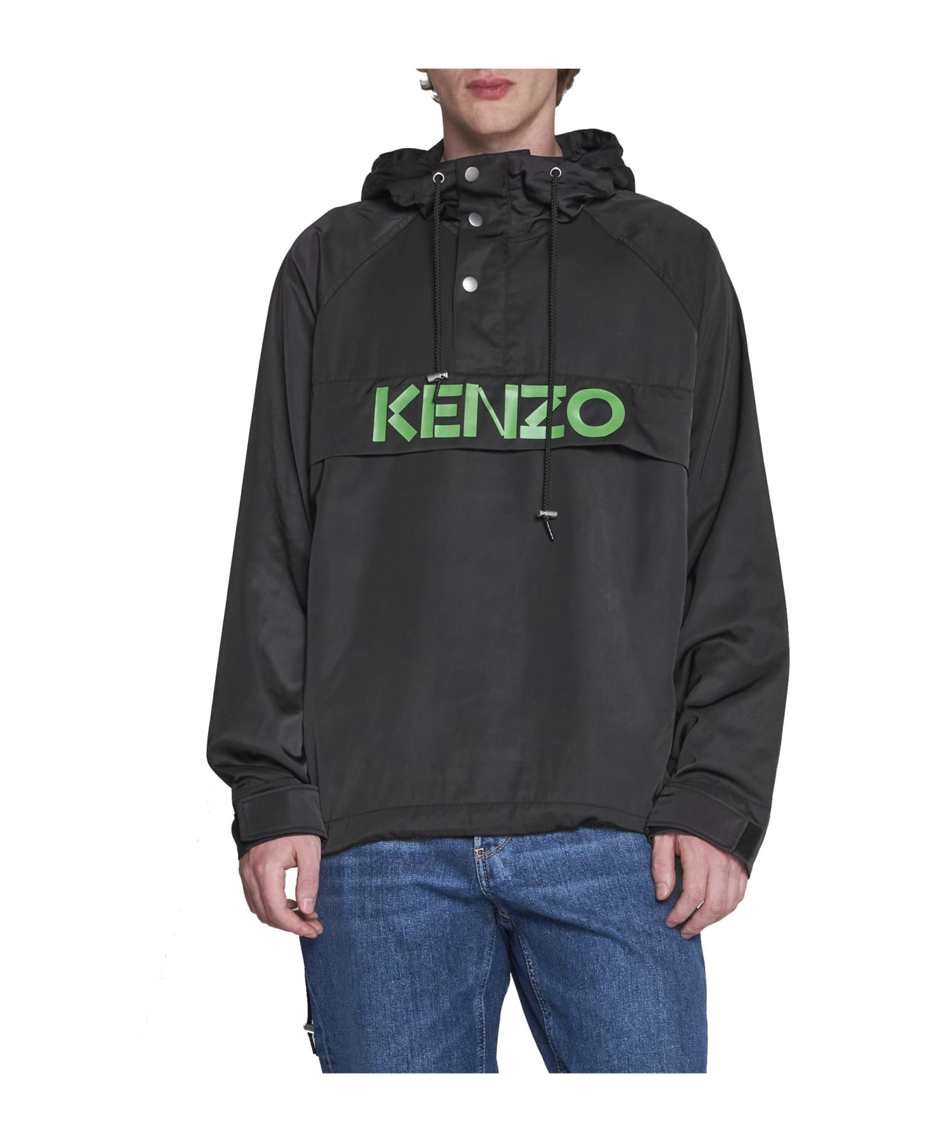 Kenzo Hoodded Logo Jacket - Black