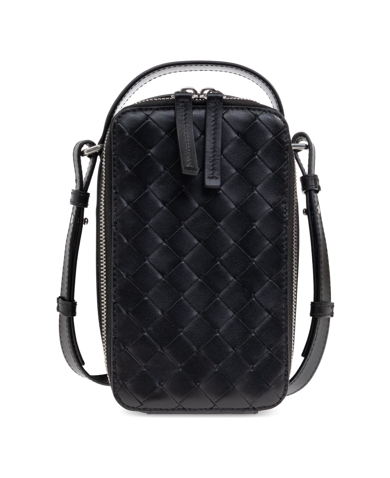 Bottega Veneta Phone Case Getaway With Strap - Black
