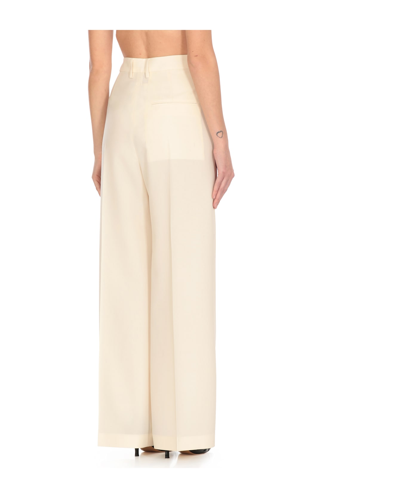 MM6 Maison Margiela Virgin Wool Blend Pants - Ivory