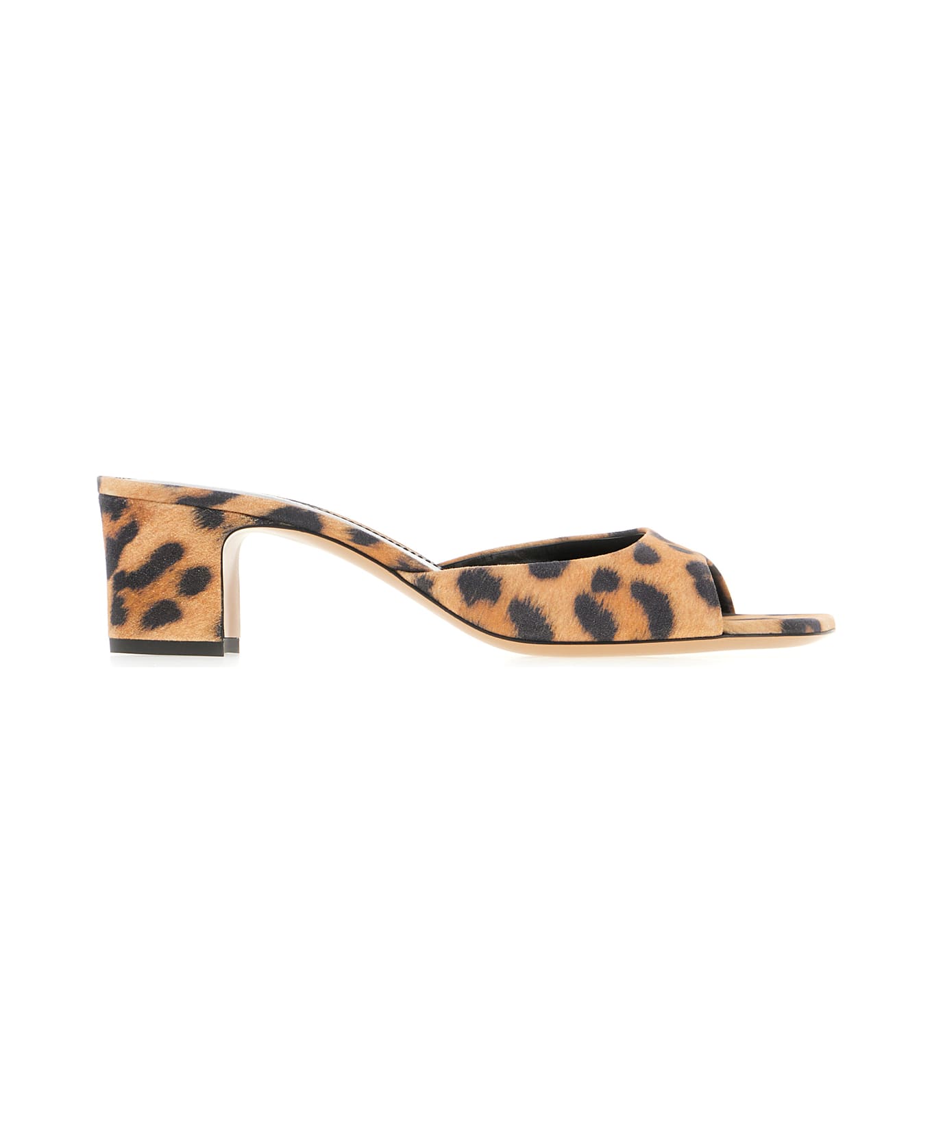 Paris Texas Printed Fabric Mules - Brown