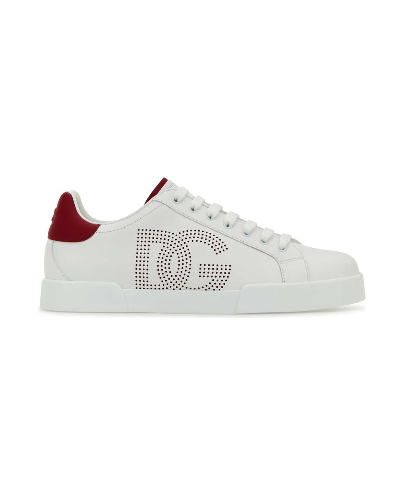 Dolce & Gabbana White Nappa Leather Portofino Sneakers - BIANCO