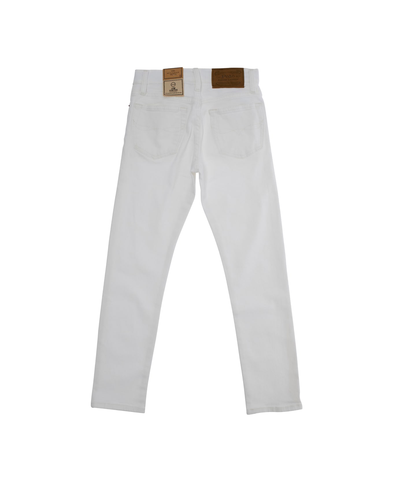 Polo Ralph Lauren 
sullivan
 White Jeans With Logo Patch On Front And Rear In Denim Boy - White