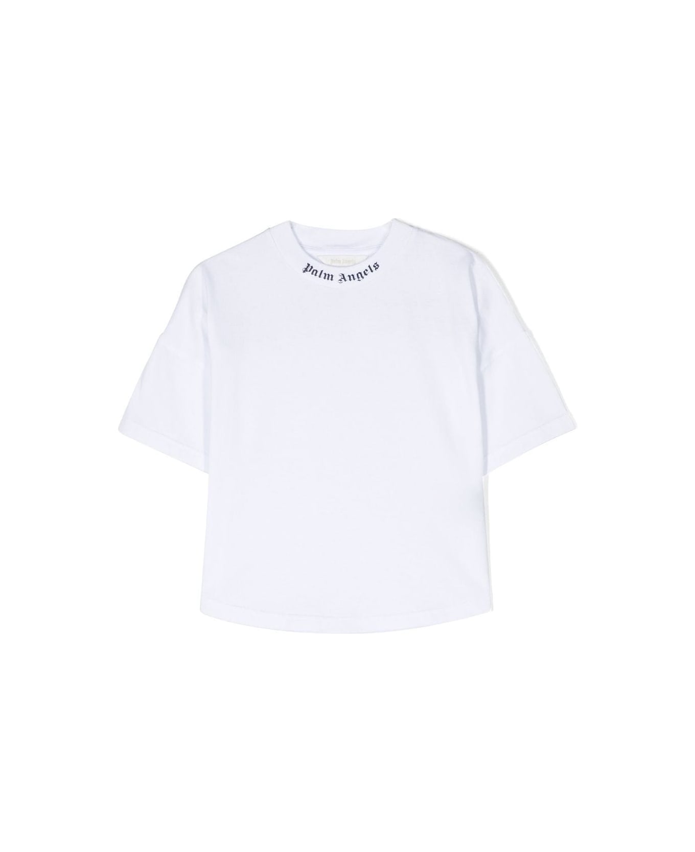 Palm Angels Classic Overlogo Short Sleeves T-shirt - White Navy