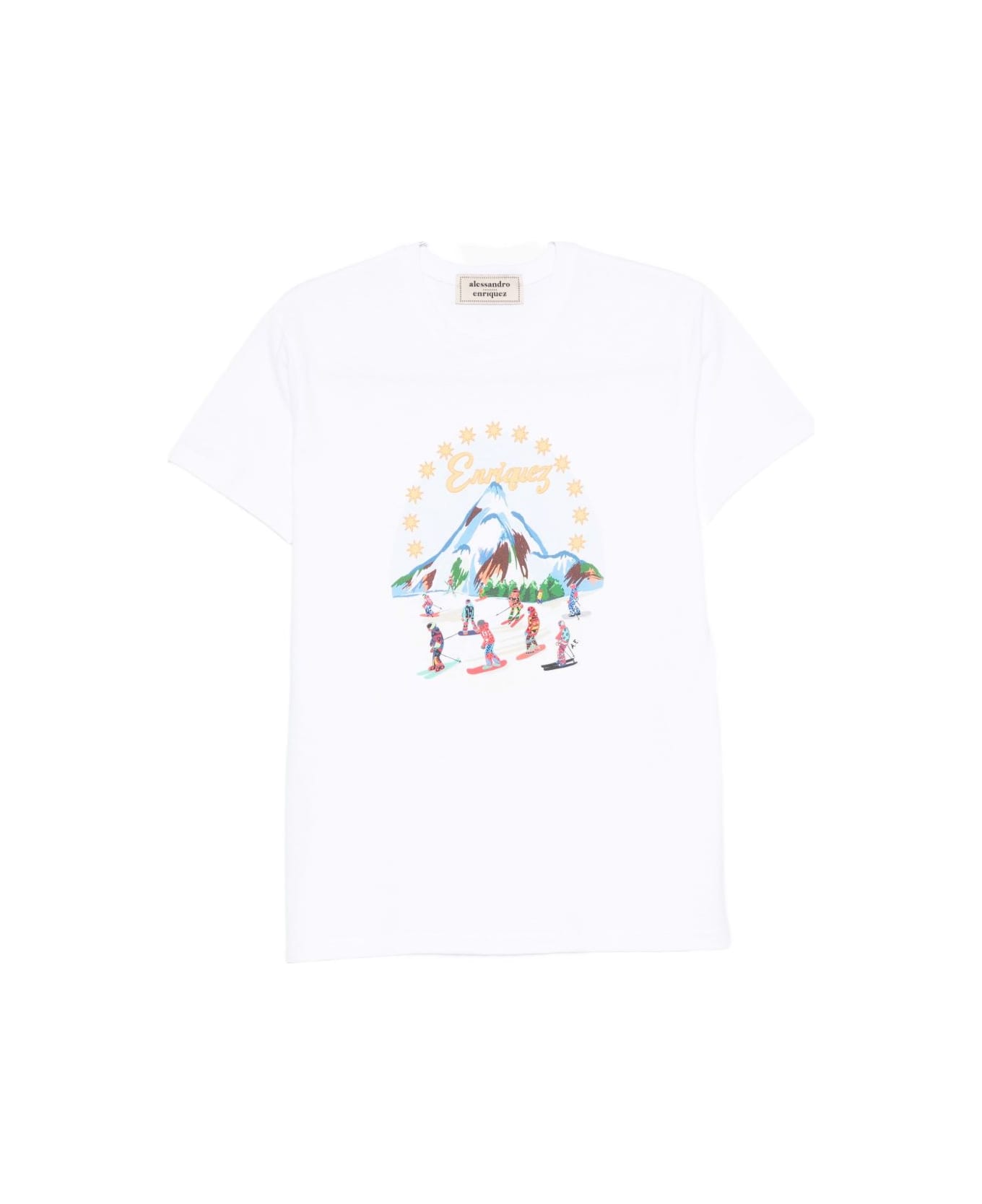 Alessandro Enriquez Embroidered Cotton T-shirt - White