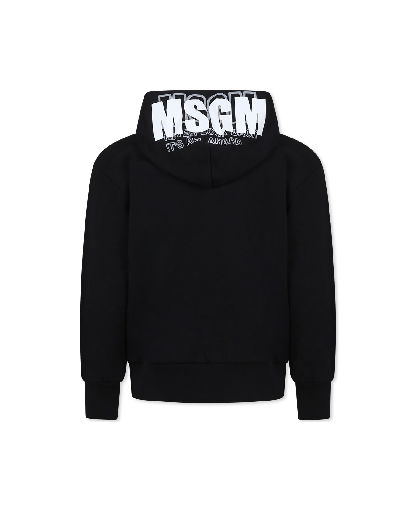 MSGM Black Sweatshirt For Kids With Logo - Black