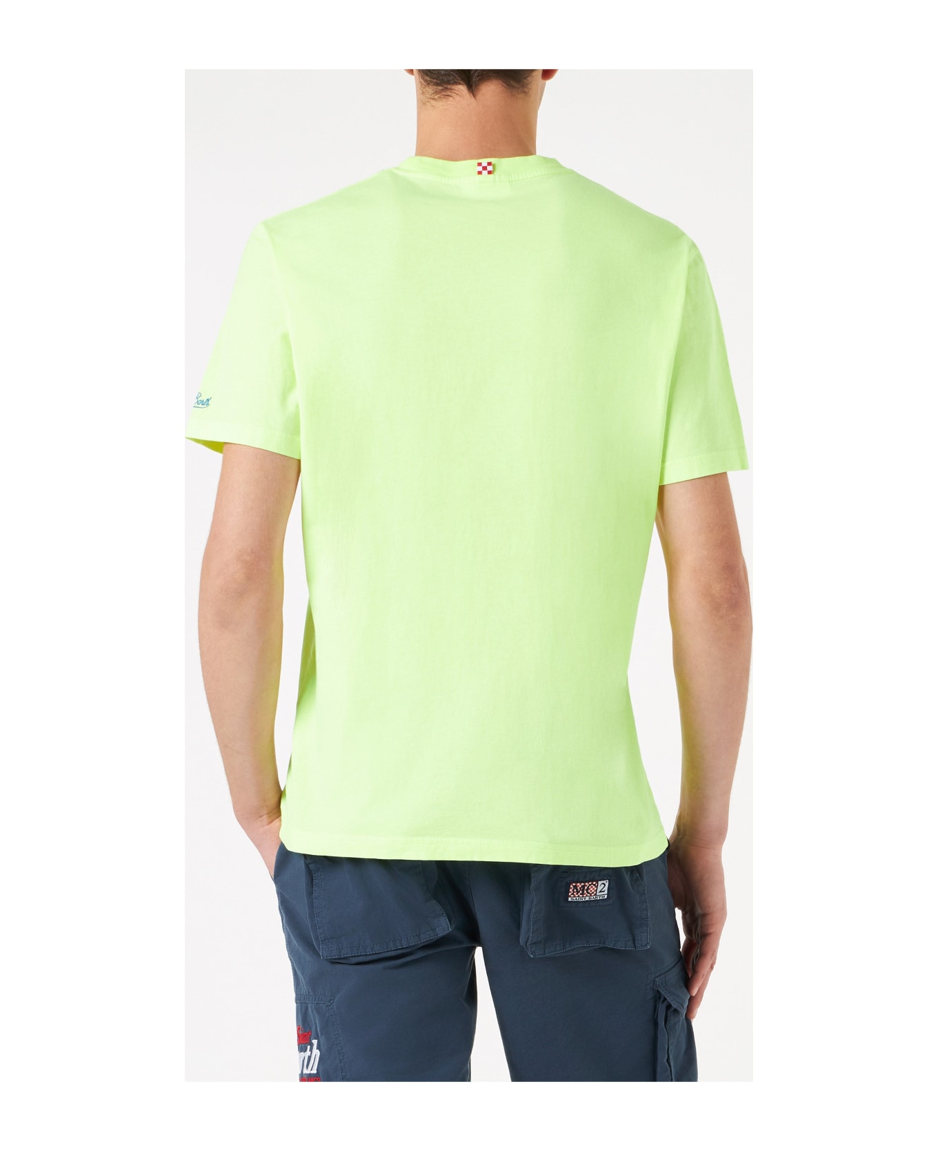 MC2 Saint Barth Man Cotton T-shirt With Like A Virgin Embroidery - FLUO