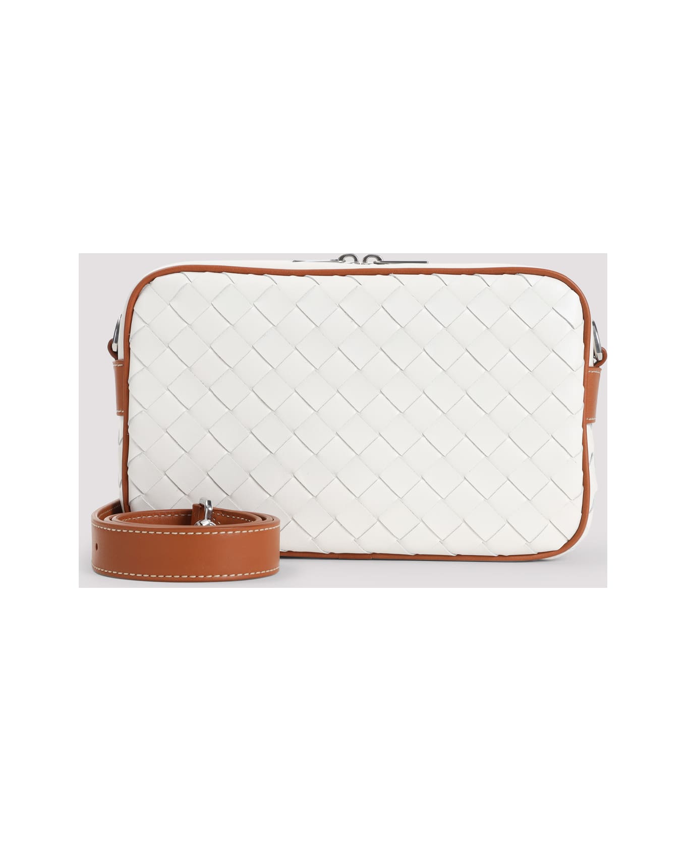 Bottega Veneta Small Camera Shoulder Bag - White Light Beige