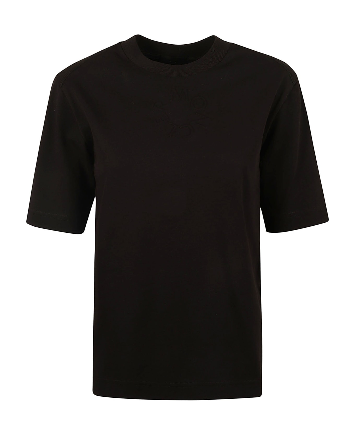 Moncler Logo Embroidered Regular T-shirt - Black
