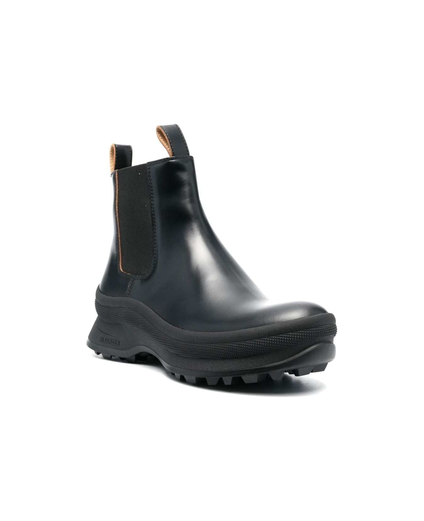 Jil Sander Black Chelsea Boots In Cow Leather Man - Black